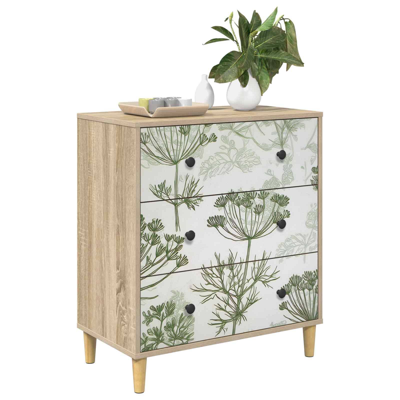 vidaXL Kommode GOTHA Grüner Baumdruck 66 x 36,5 x 75 cm Holzwerkstoff