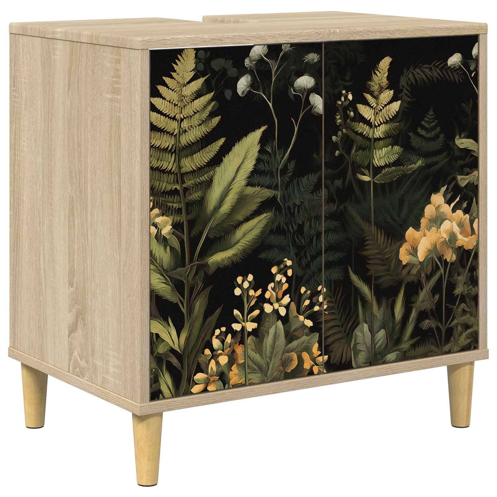vidaXL Badezimmerschrank RHENEN Sonoma 60 x 40 x 60 cm Holzwerkstoff