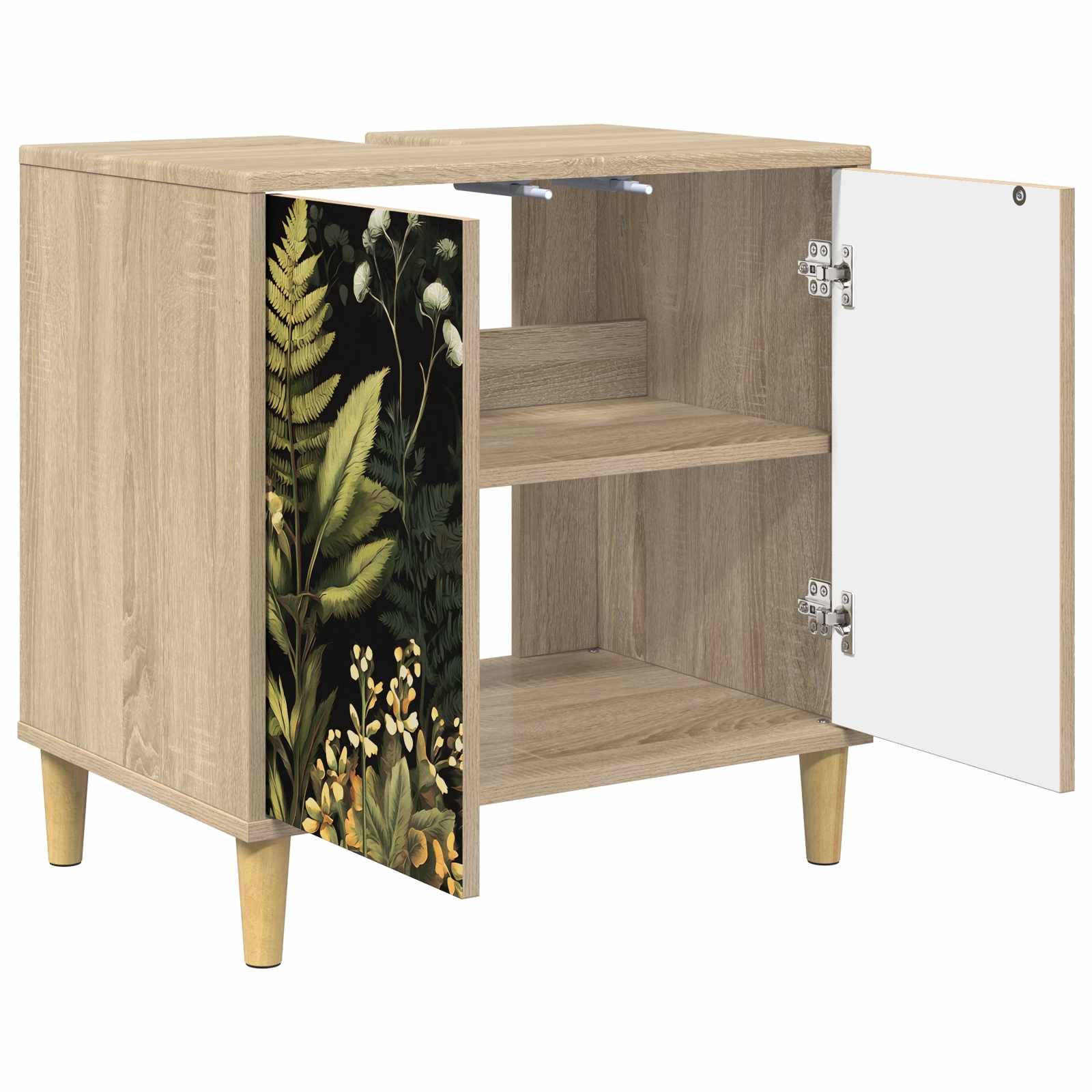 vidaXL Badezimmerschrank RHENEN Sonoma 60 x 40 x 60 cm Holzwerkstoff