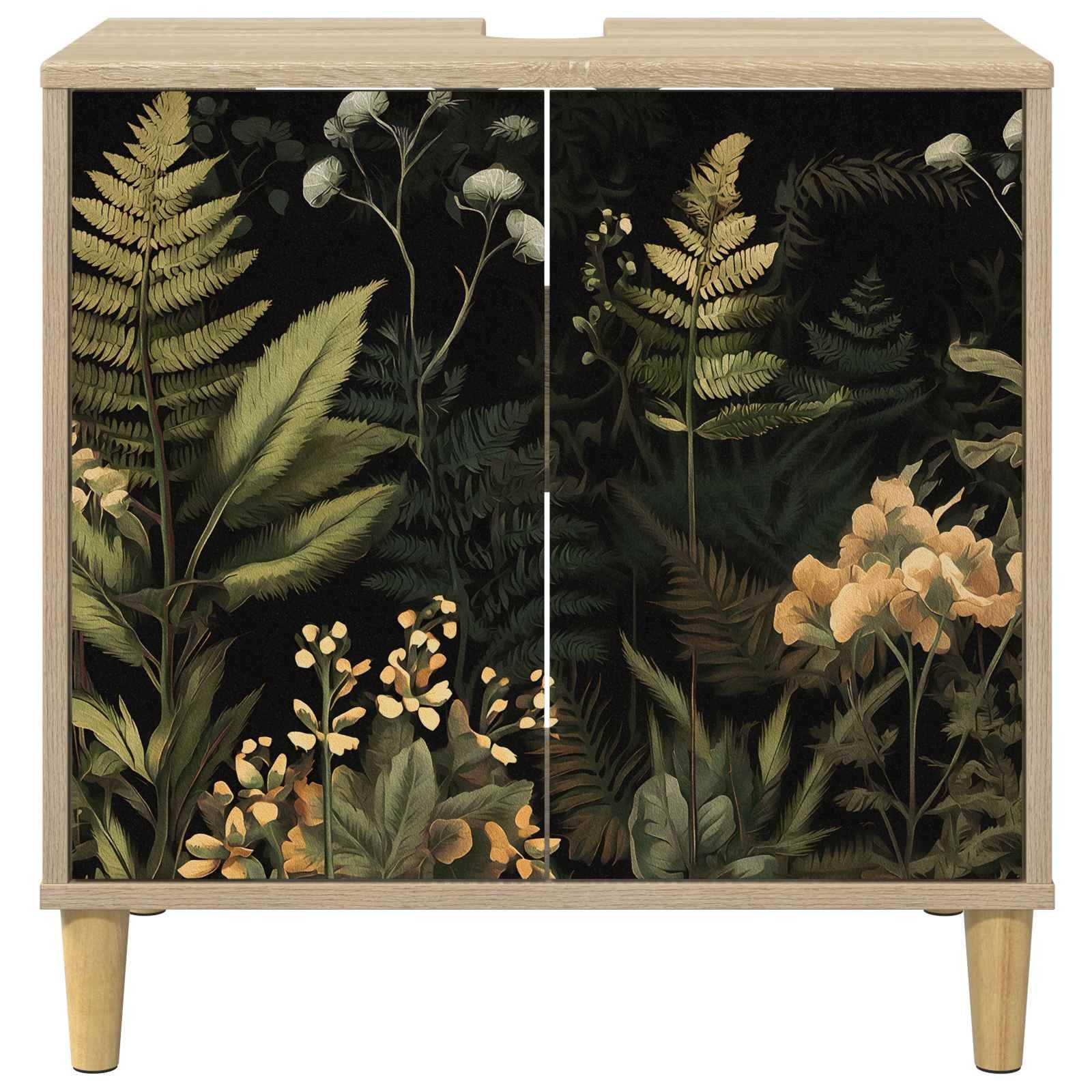 vidaXL Badezimmerschrank RHENEN Sonoma 60 x 40 x 60 cm Holzwerkstoff