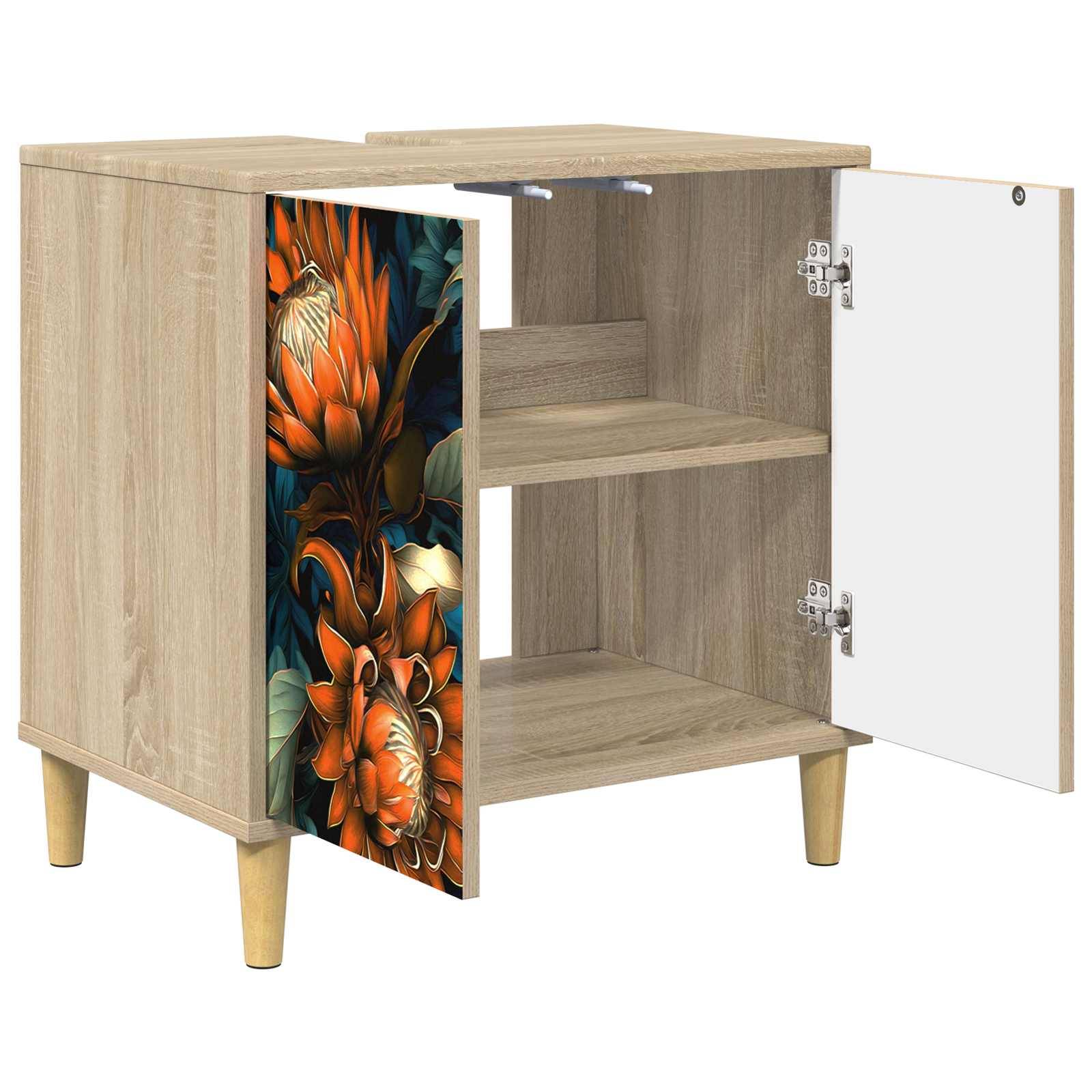 vidaXL Badezimmerschrank LOCHEM Sonoma 60 x 40 x 60 cm Holzwerkstoff