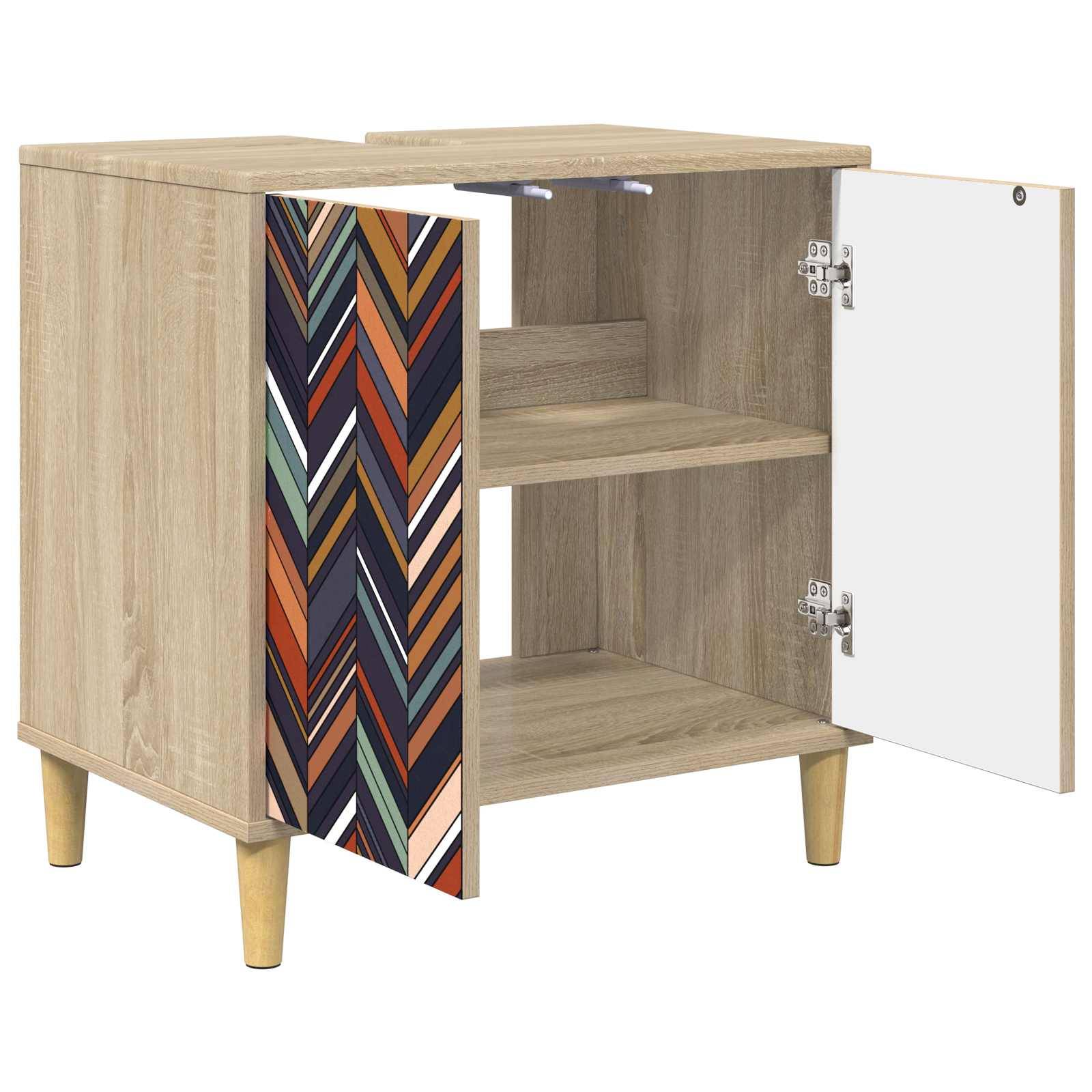 vidaXL Badezimmerschrank OMMEN Sonoma 60 x 40 x 60 cm Holzwerkstoff