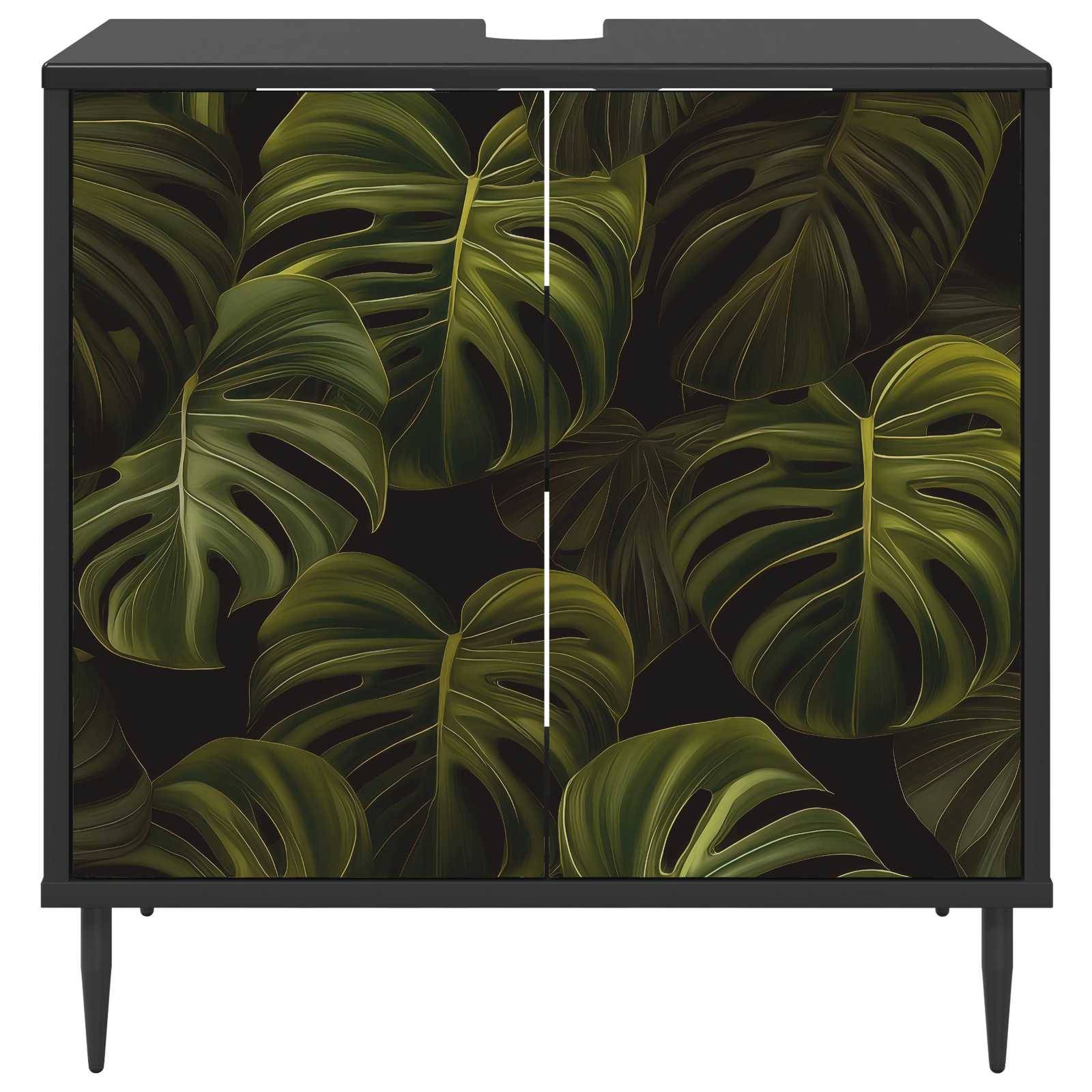 vidaXL Badezimmerschrank ELBURG Schwarz Eichen-Optik 60 x 40 x 61 cm