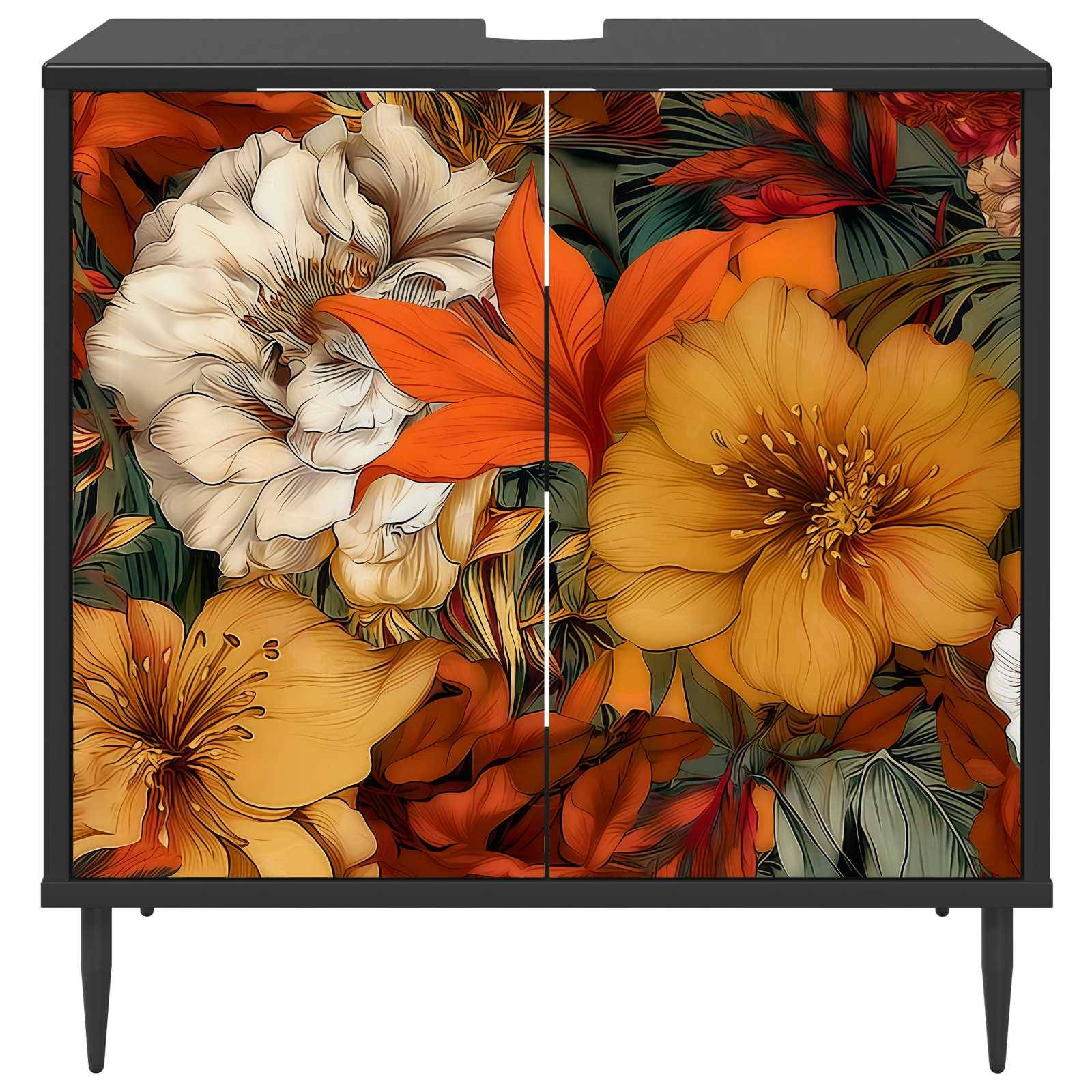 vidaXL Badezimmerschrank GENNEP Schwarz Eichen-Optik 60 x 40 x 61 cm