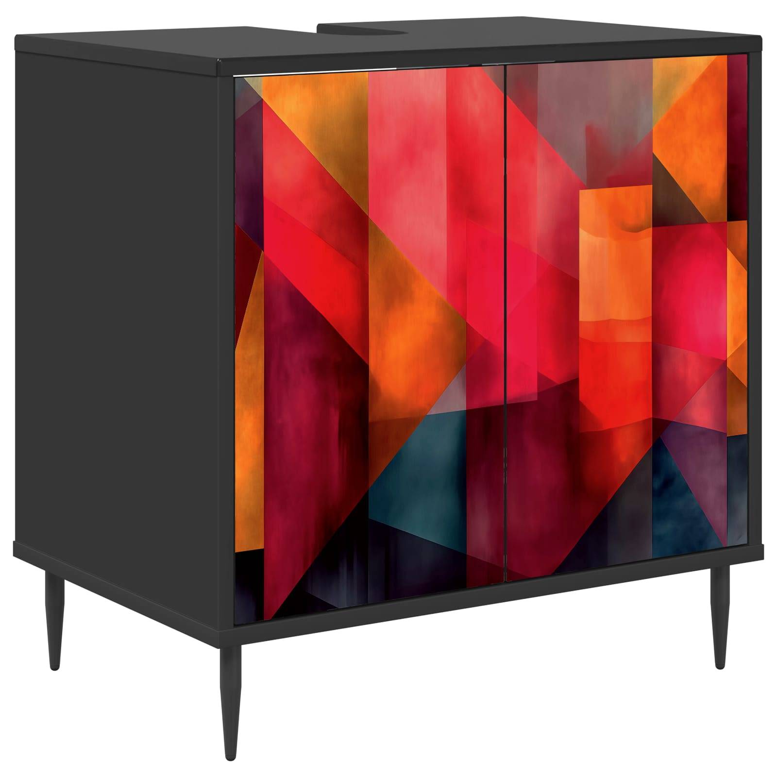 vidaXL Badezimmerschrank HEESCH Schwarz Eichen-Optik 60 x 40 x 61 cm