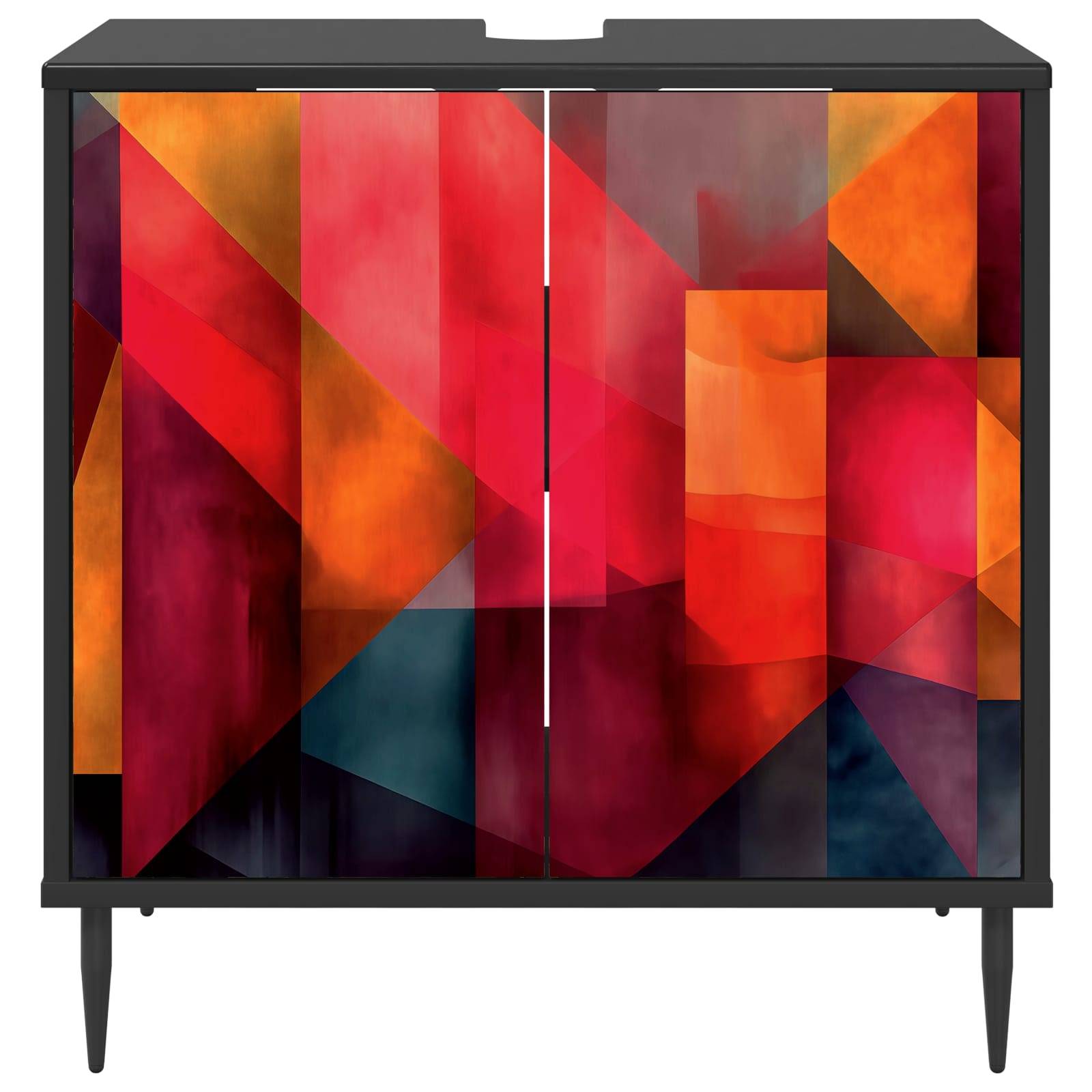 vidaXL Badezimmerschrank HEESCH Schwarz Eichen-Optik 60 x 40 x 61 cm