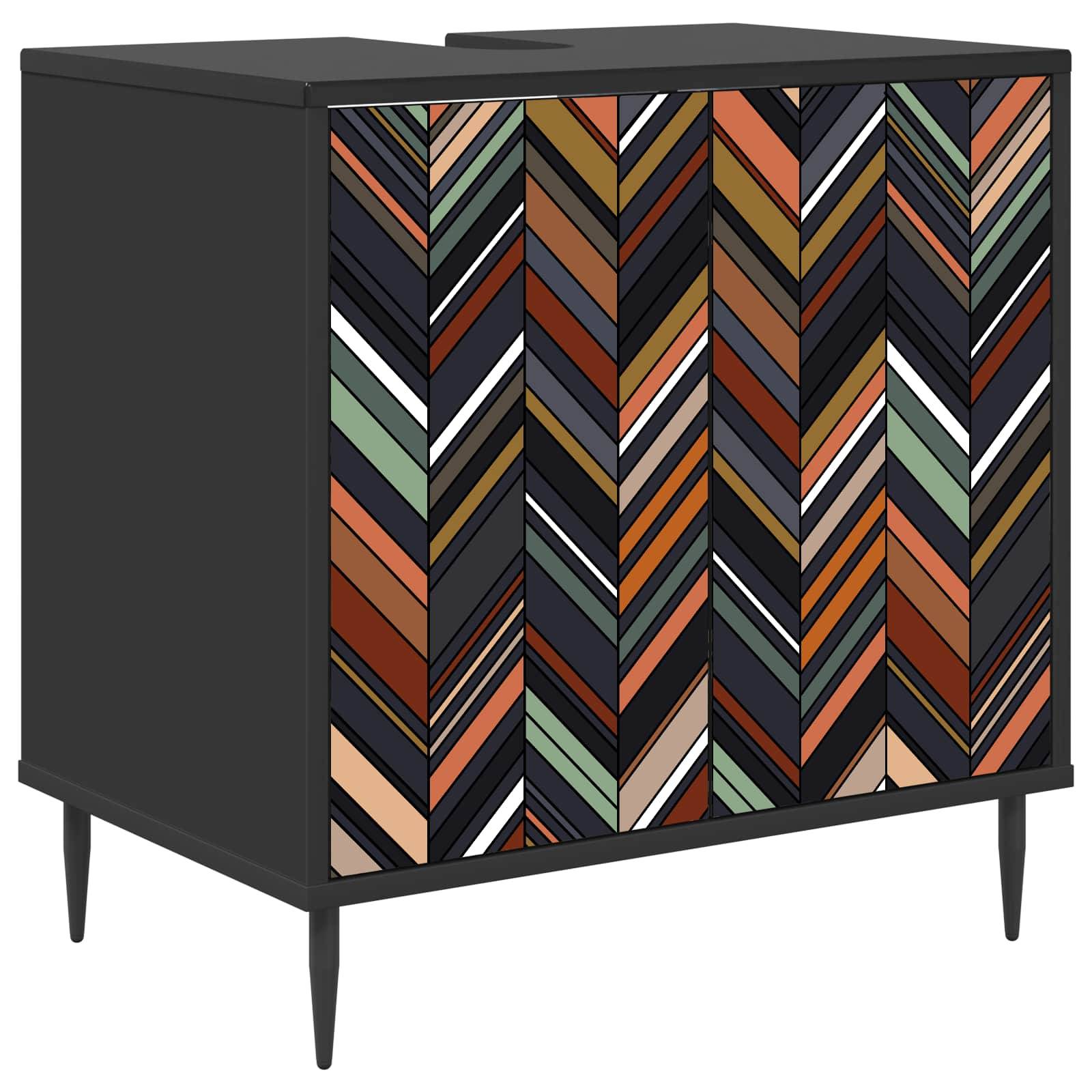 vidaXL Badezimmerschrank OMMEN Schwarz Eichen-Optik 60 x 40 x 61 cm