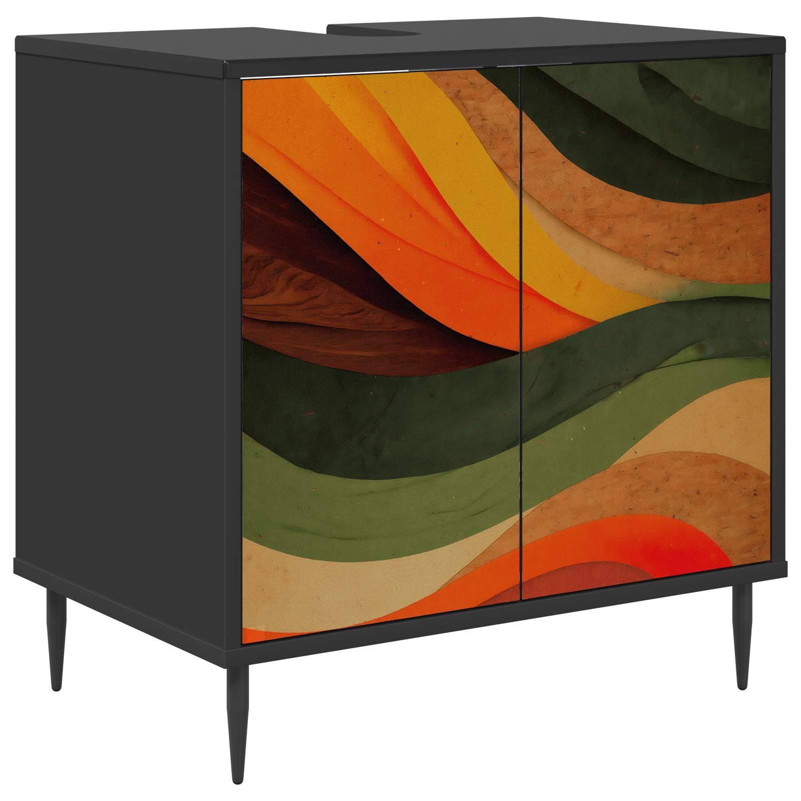 vidaXL Badezimmerschrank BONN Schwarz Eichen-Optik 60 x 40 x 61 cm