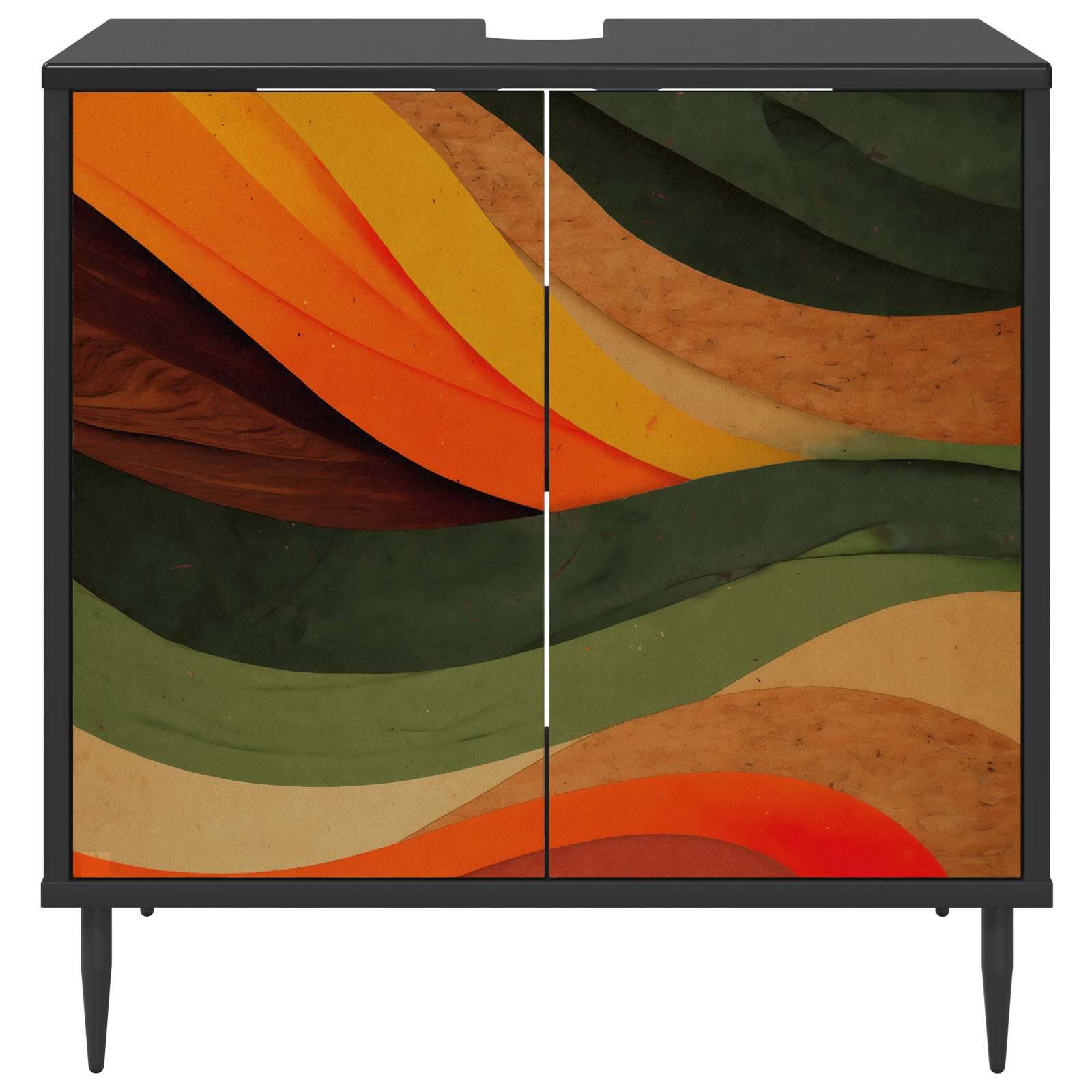 vidaXL Badezimmerschrank BONN Schwarz Eichen-Optik 60 x 40 x 61 cm