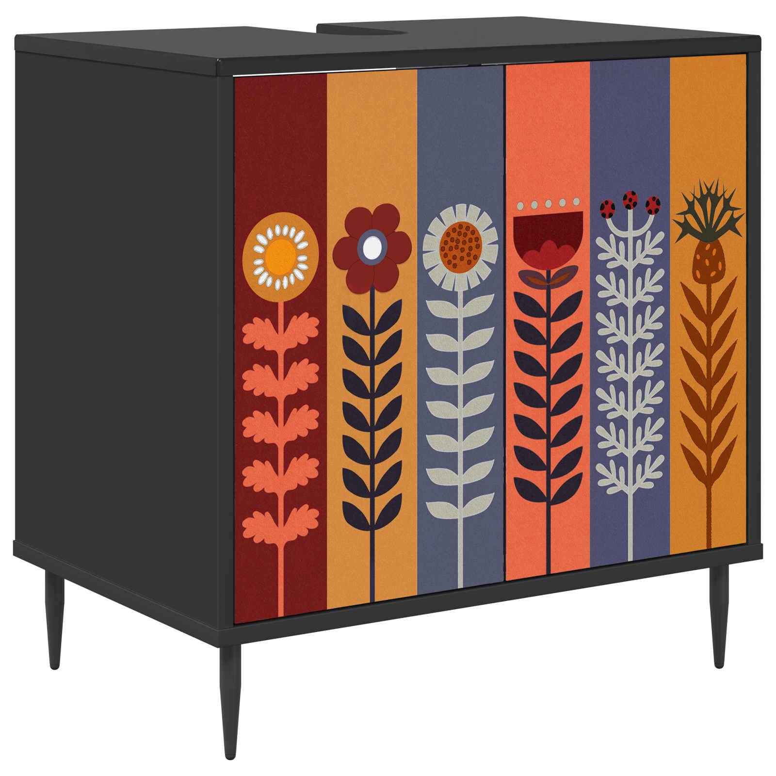 vidaXL Badezimmerschrank ESSEN Schwarz Eichen-Optik 60 x 40 x 61 cm