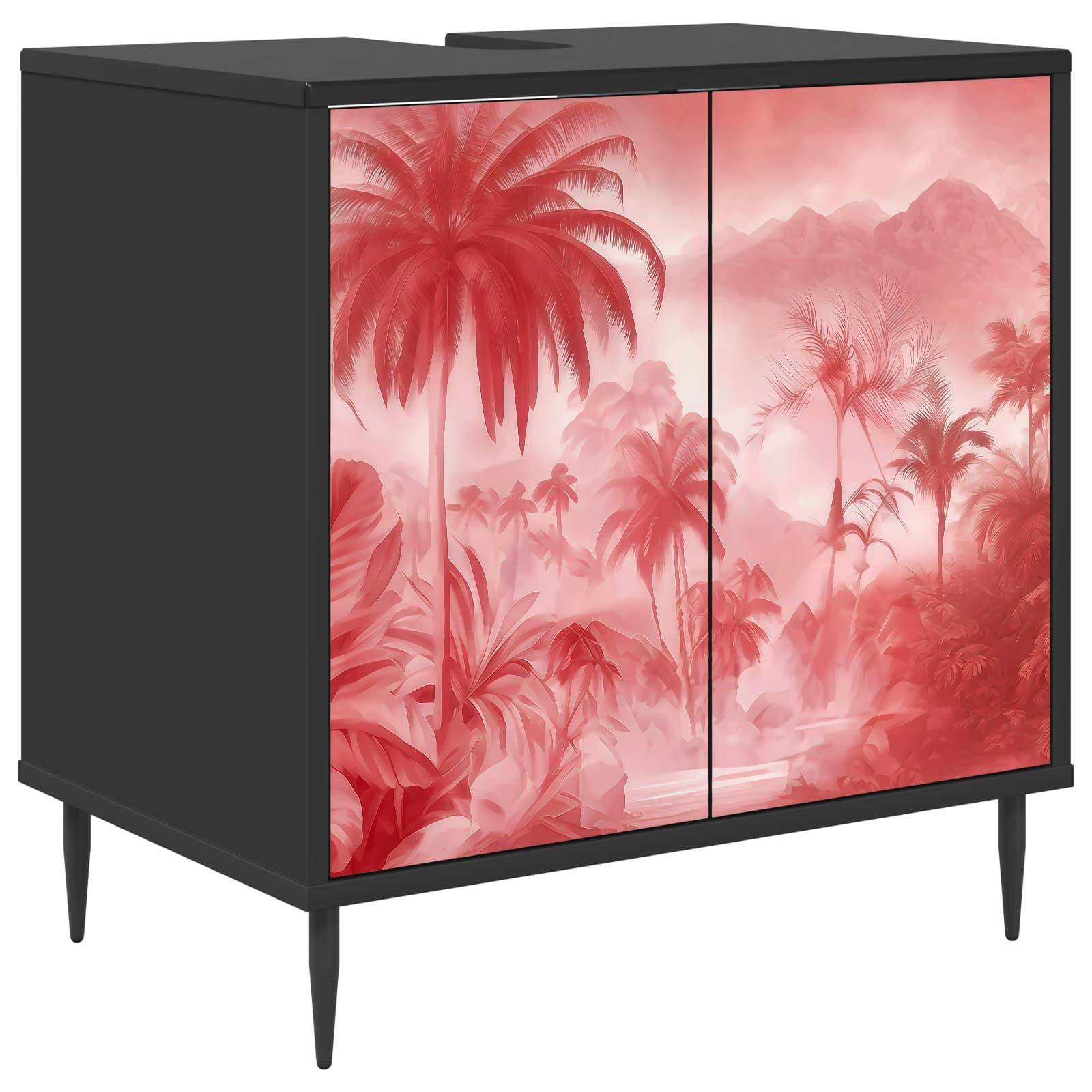 vidaXL Badezimmerschrank AACHEN Schwarz Eichen-Optik 60 x 40 x 61 cm