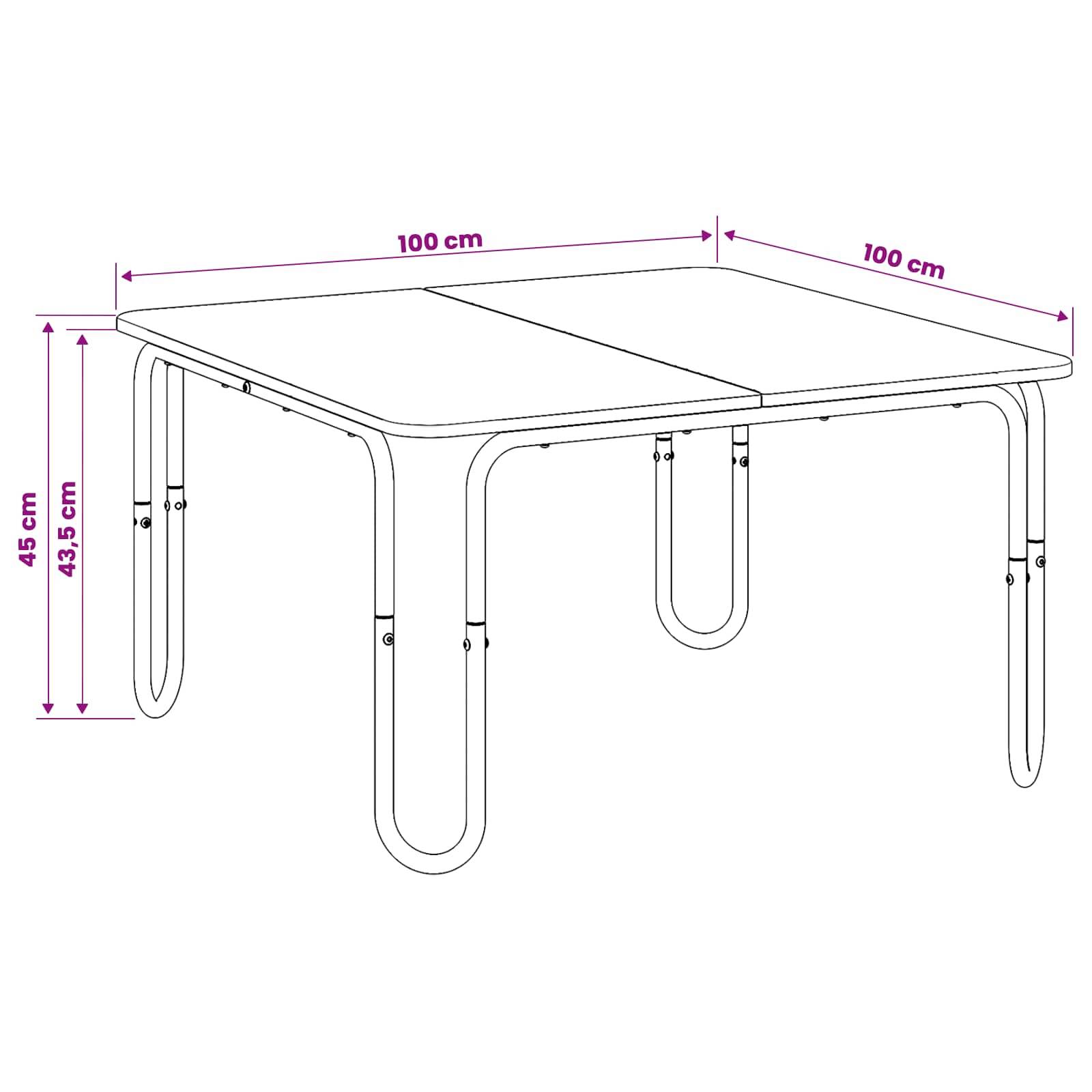 vidaXL Couchtisch Schwarz 100 x 100 x 45 cm Holzwerkstoff