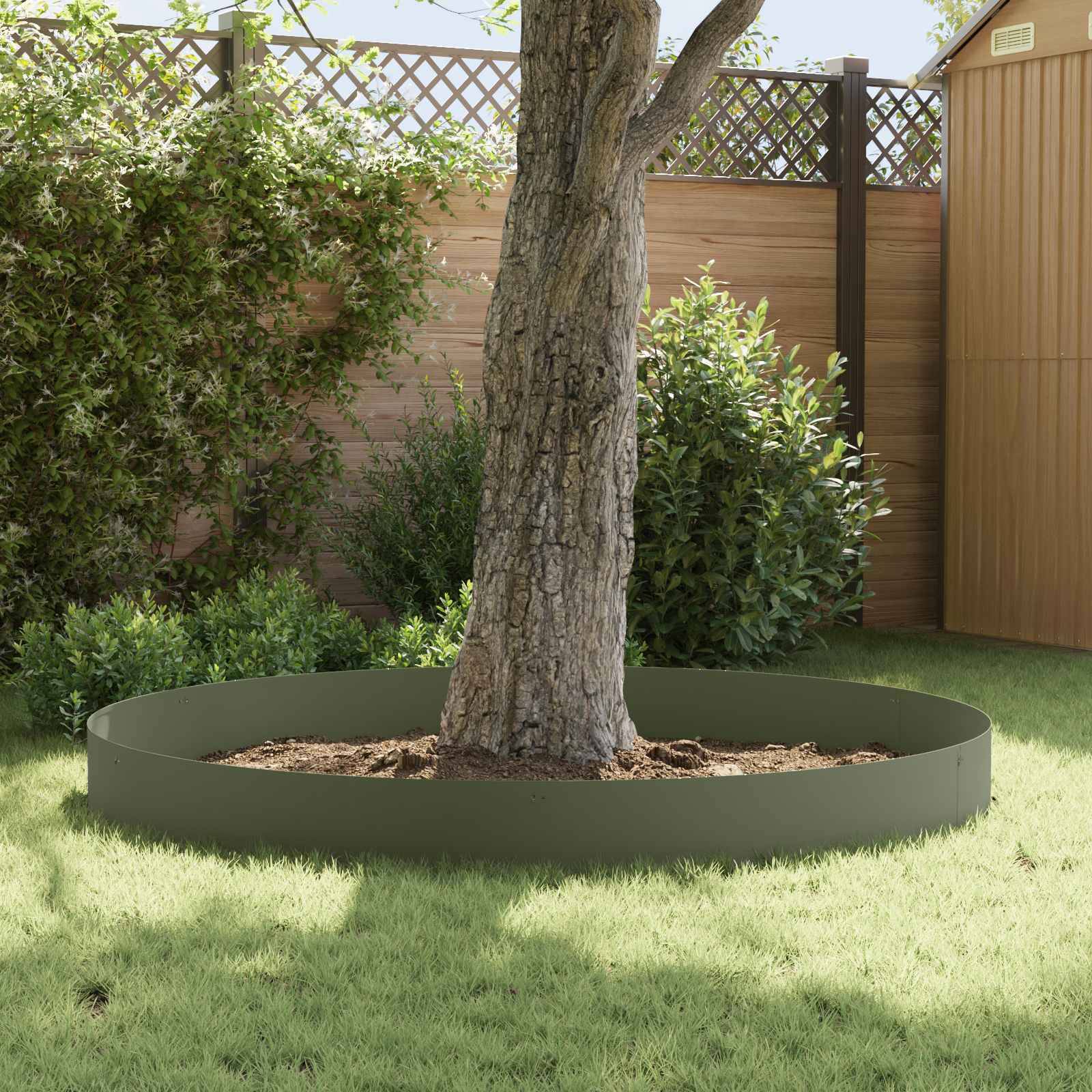 vidaXL Raseneinfassung 20 pcs 103 x 30 cm Stahl Olivgrün