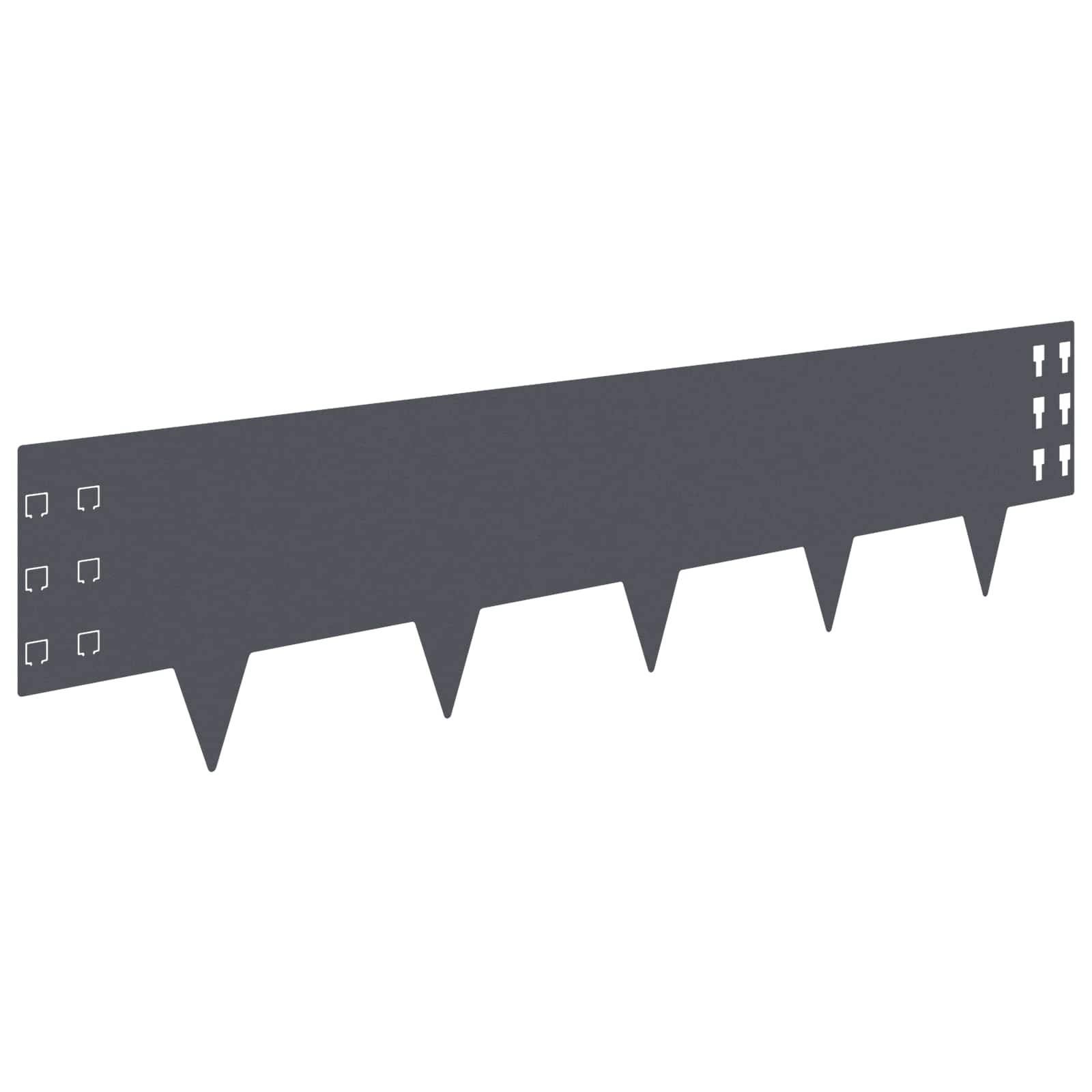 vidaXL Raseneinfassung 30 pcs 100 x 25 cm Stahl Anthrazit