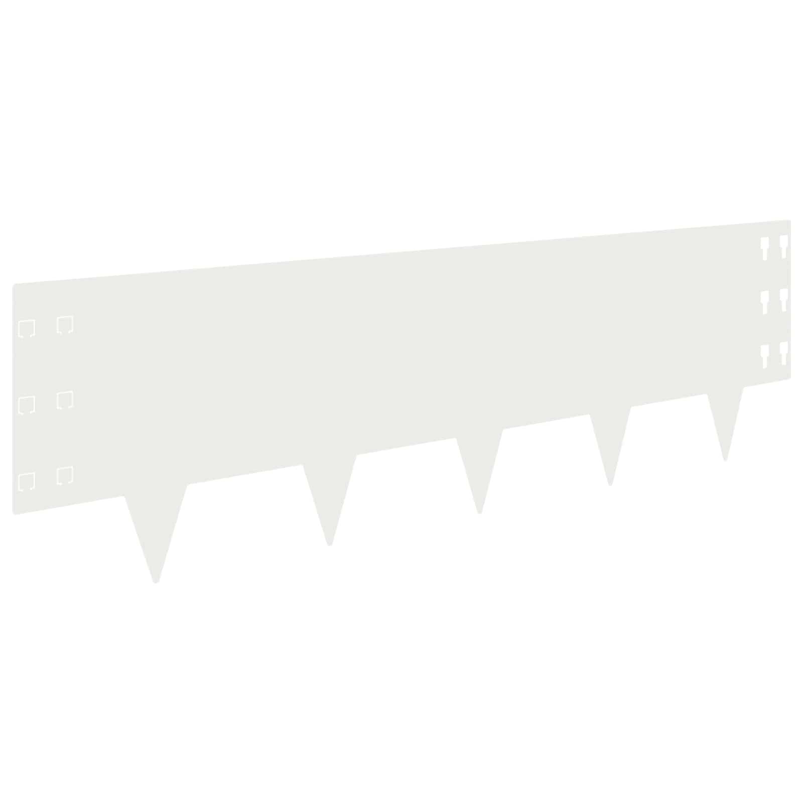 vidaXL Raseneinfassung 10 pcs 100 x 30 cm Stahl Weiß