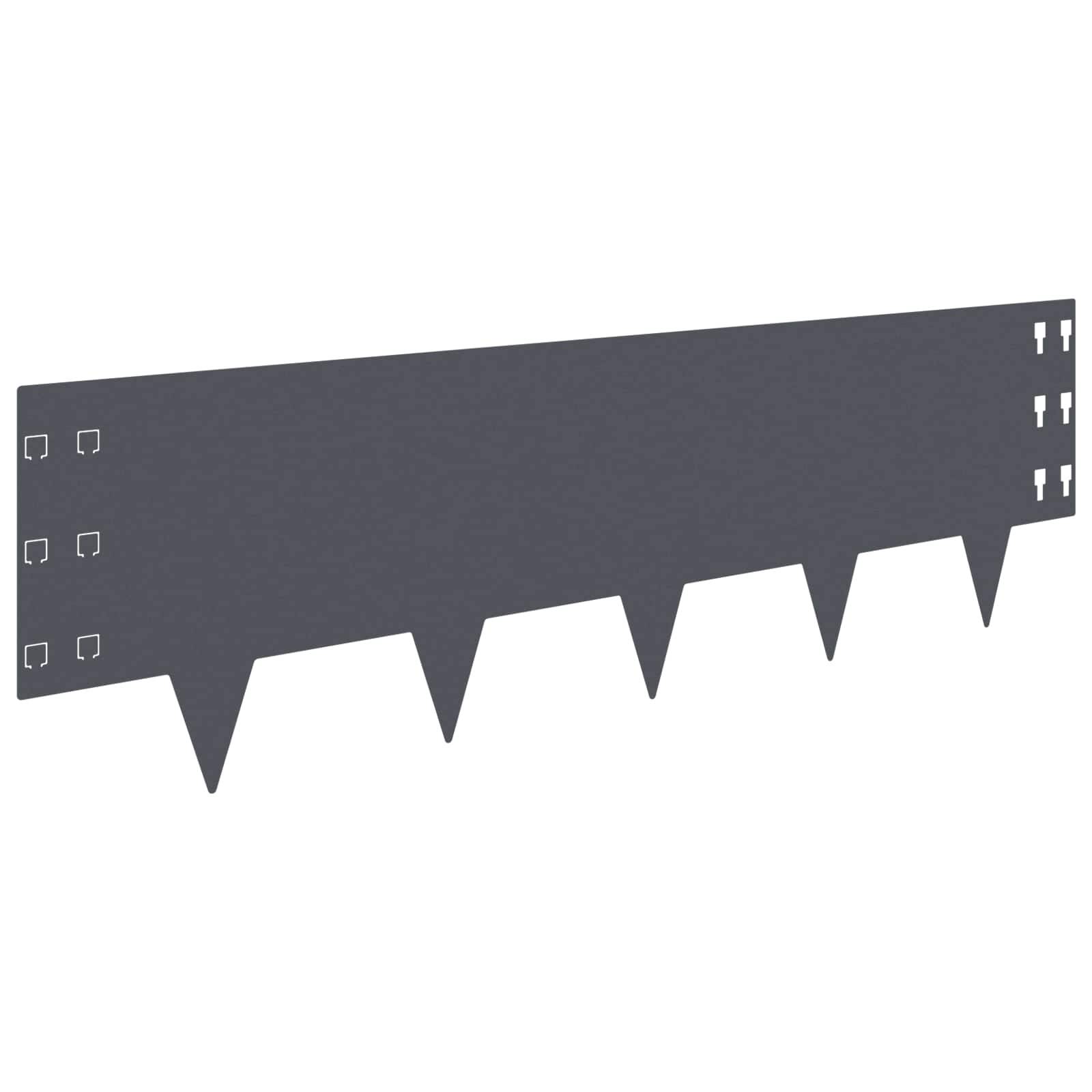 vidaXL Raseneinfassung 10 pcs 100 x 30 cm Stahl Anthrazit
