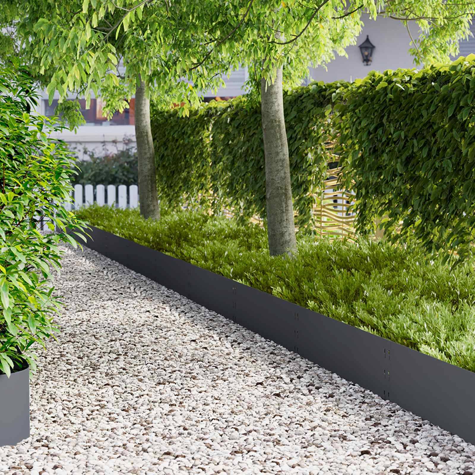 vidaXL Raseneinfassung 10 pcs 100 x 30 cm Stahl Anthrazit