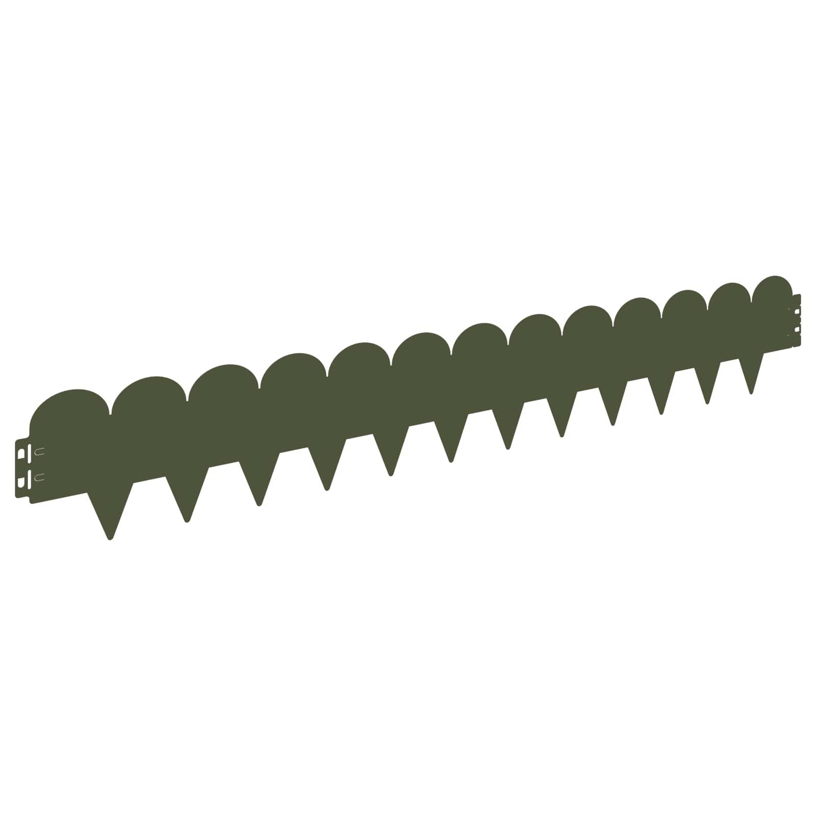 vidaXL Raseneinfassung 20 pcs 103 x 15 cm Stahl Olivgrün