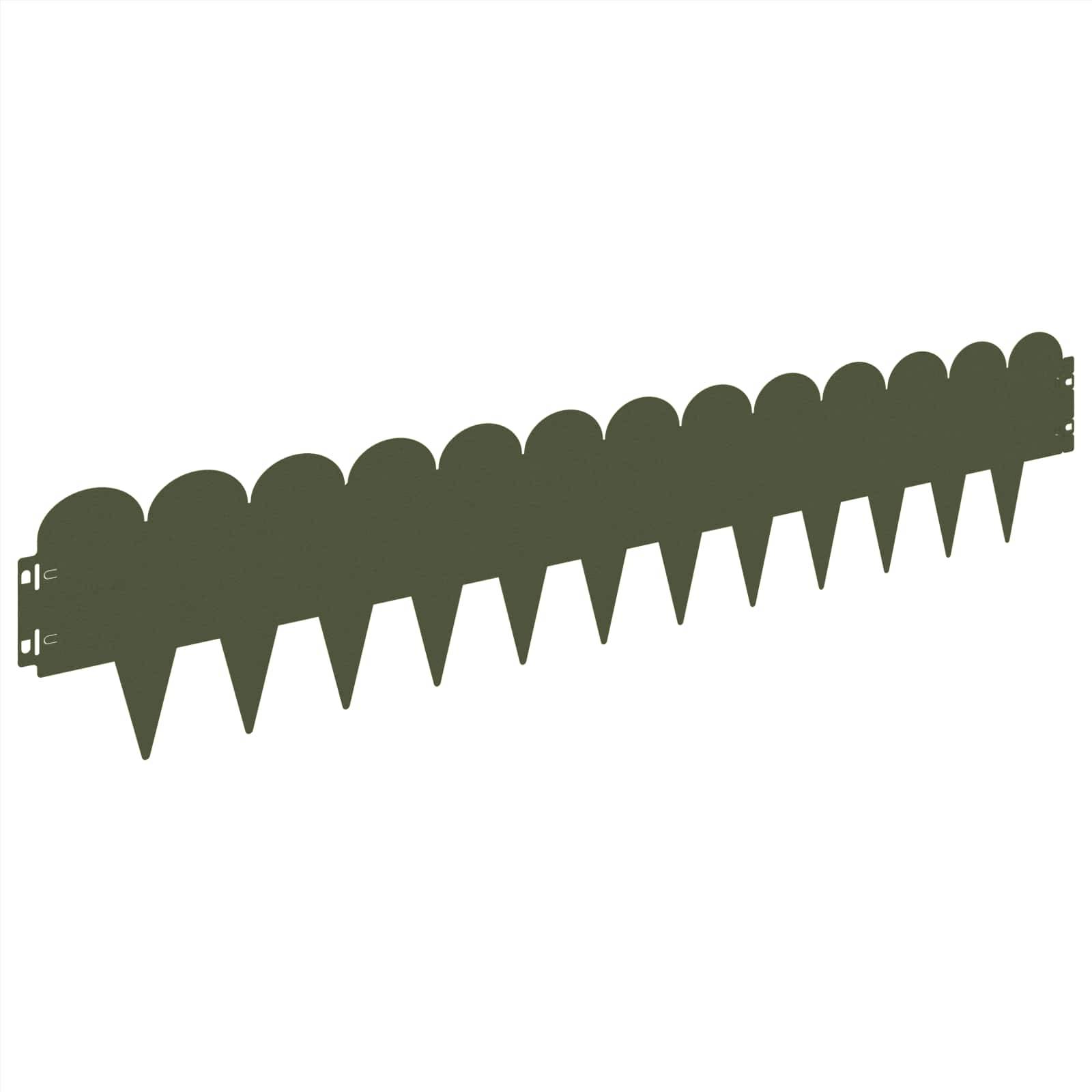 vidaXL Raseneinfassung 20 pcs 103 x 20 cm Stahl Olivgrün