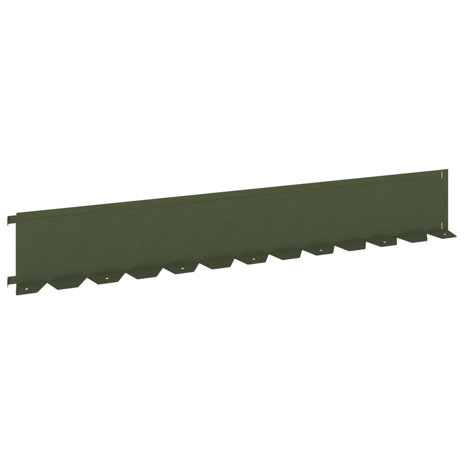 vidaXL Raseneinfassung 10 pcs 102 x 15 x 4 cm Stahl Olivgrün