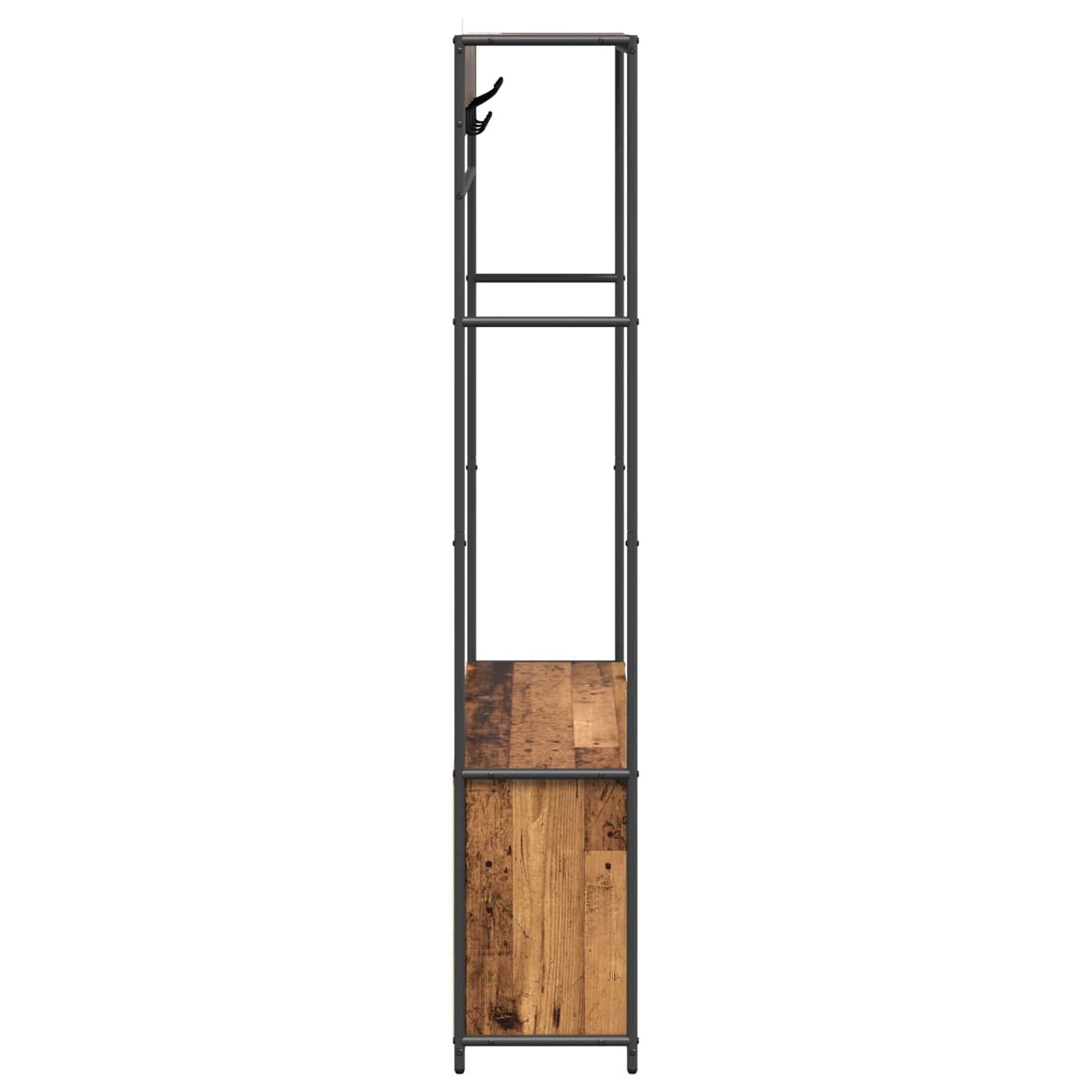 vidaXL Garderobenständer mit Schuhbank Altholz 100 x 32 x 180,5 cm