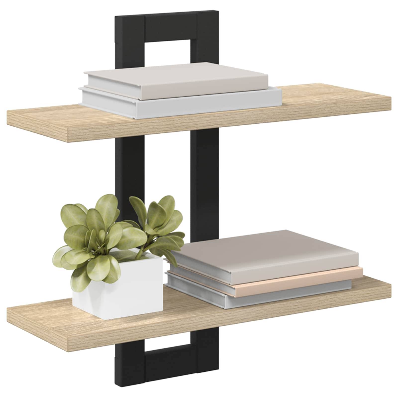 vidaXL Schweberegale Sonoma-Eiche 40 x 15 x 40 cm Holzwerkstoff