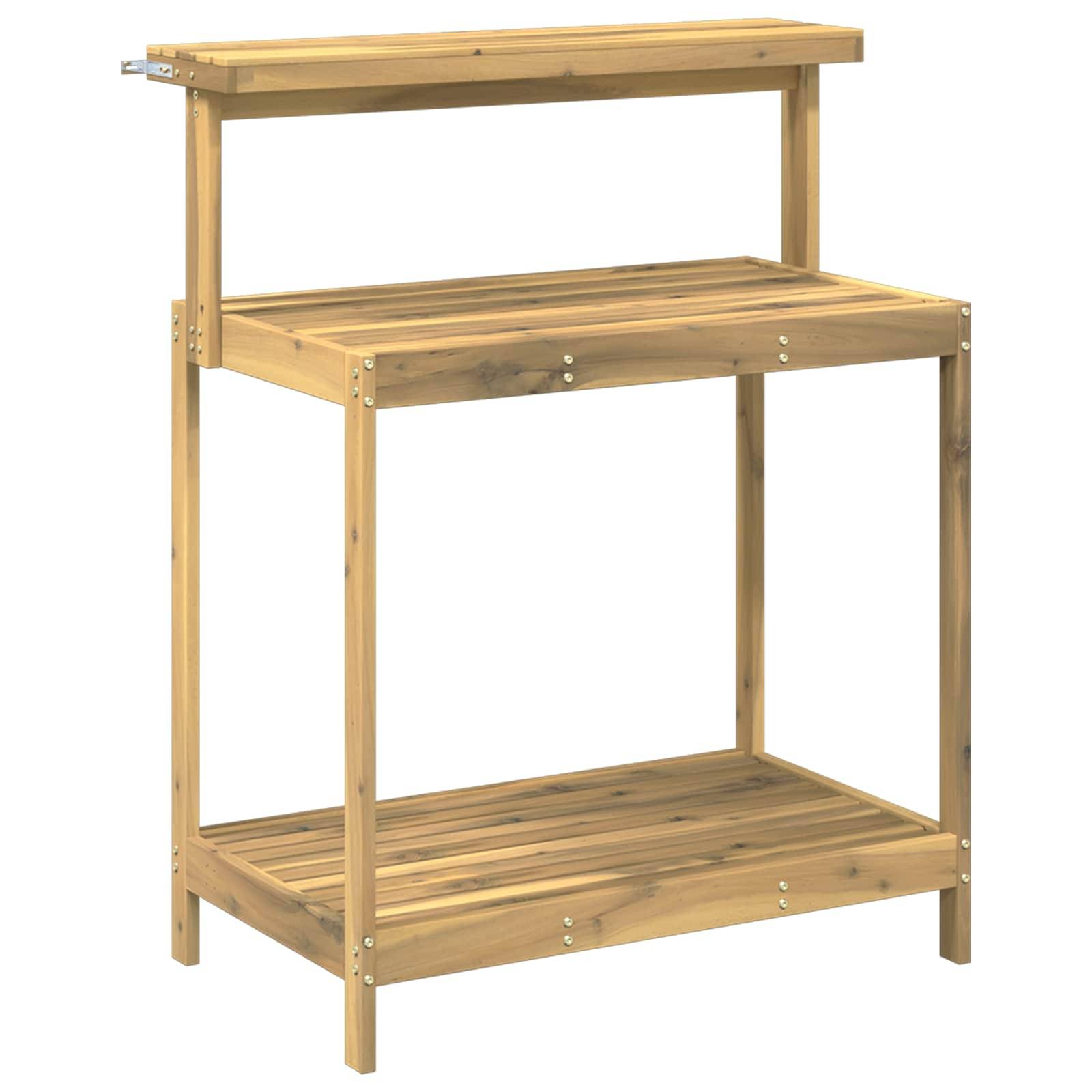 vidaXL Outdoor Umtopfbank 86,5 x 48,5 x 106 cm Massivholz Akazie Weiß