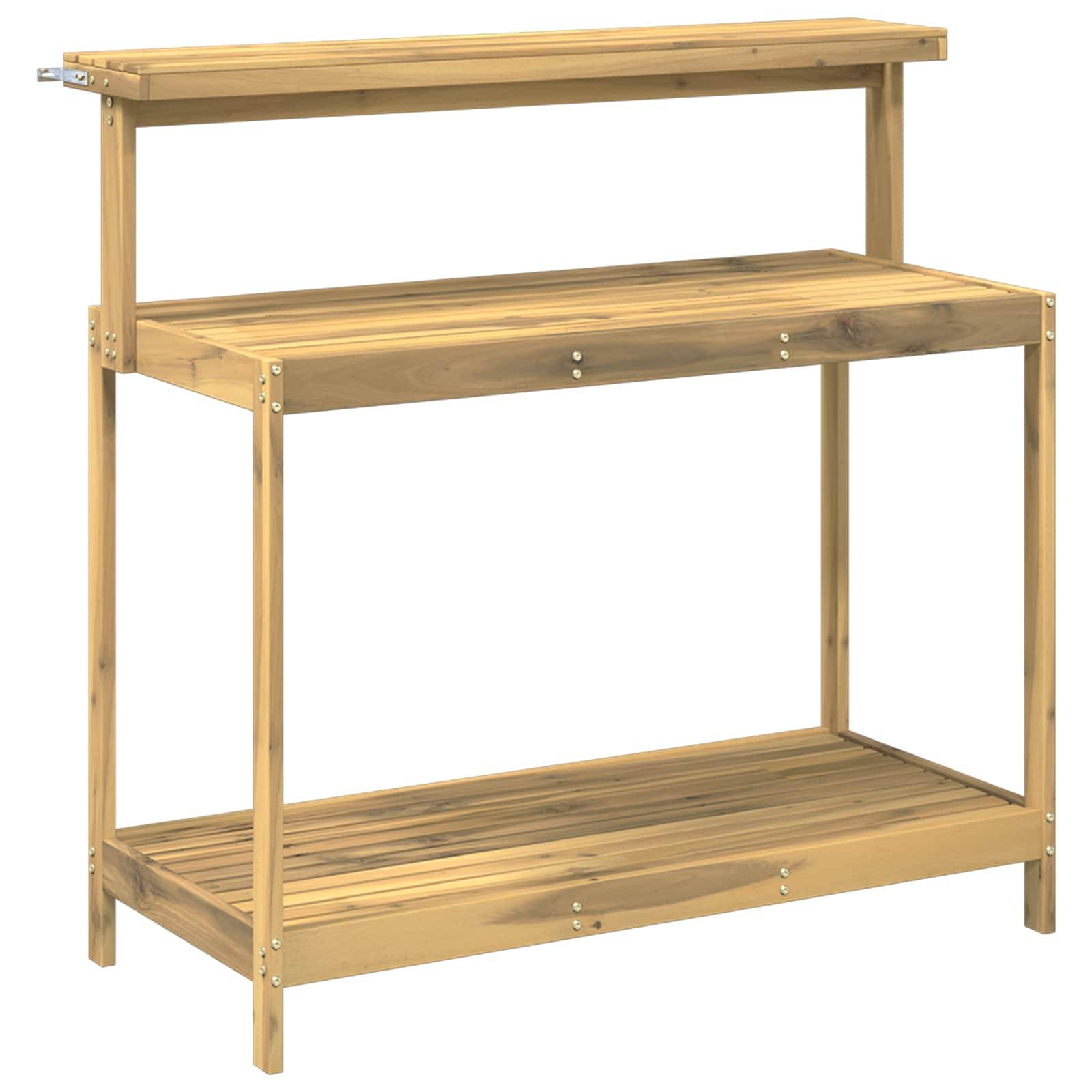vidaXL Outdoor Umtopfbank 111,5 x 48,5 x 107 cm Massivholz Akazie Weiß