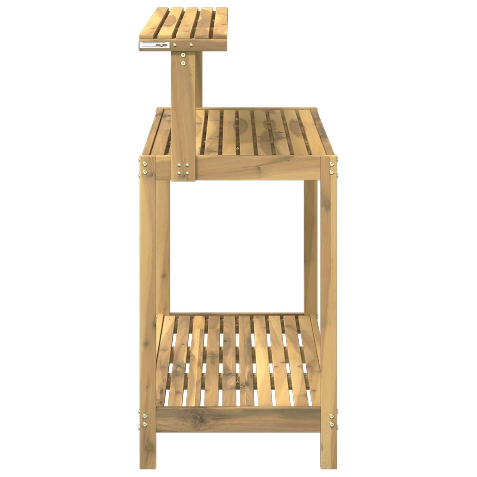 vidaXL Outdoor Umtopfbank 111,5 x 48,5 x 107 cm Massivholz Akazie Weiß