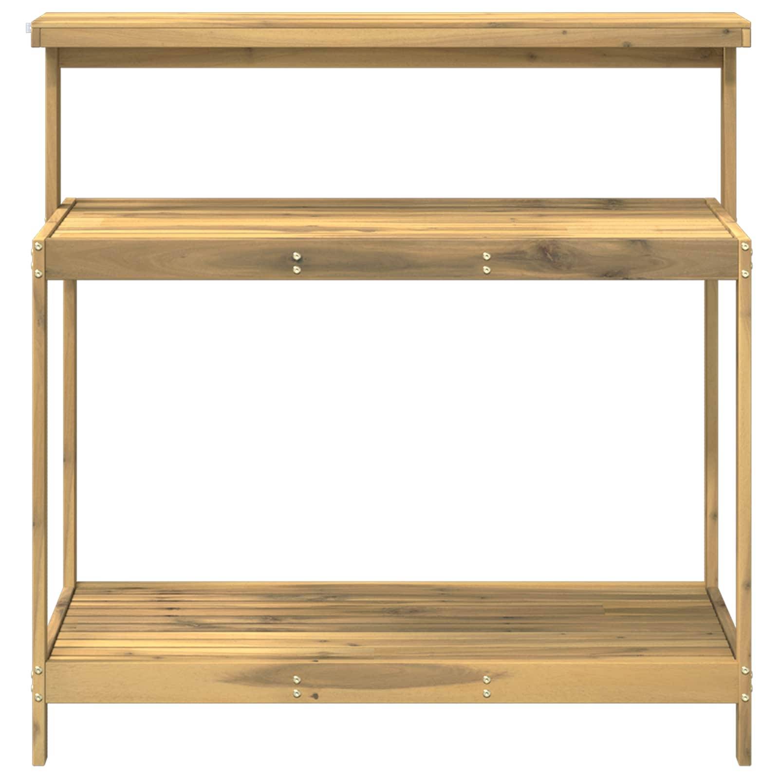 vidaXL Outdoor Umtopfbank 111,5 x 48,5 x 107 cm Massivholz Akazie Weiß