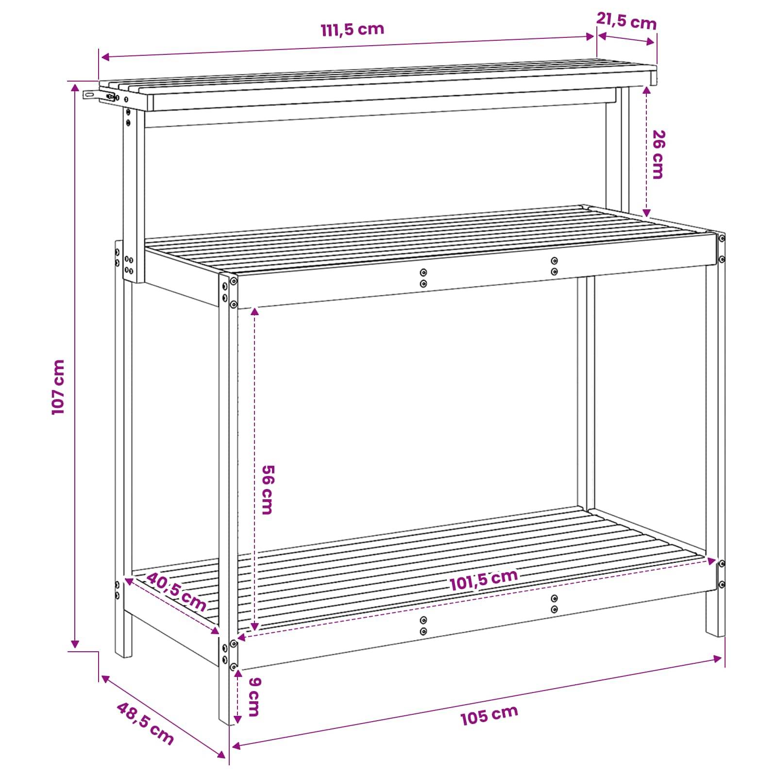 vidaXL Outdoor Umtopfbank 111,5 x 48,5 x 107 cm Massivholz Akazie Weiß