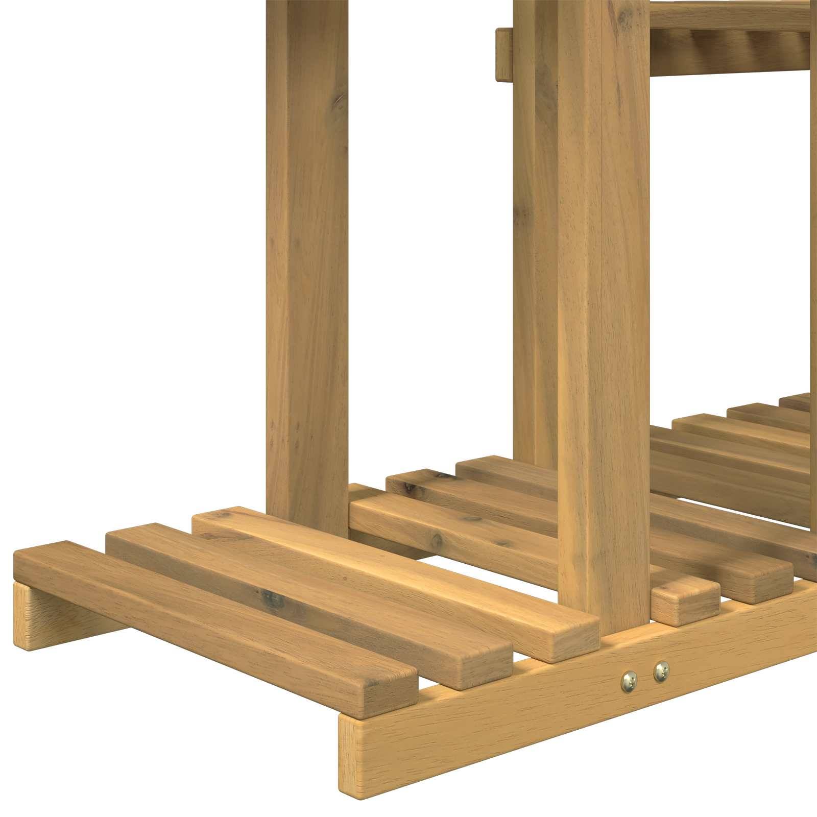 vidaXL Pflanzenständer Weiß 123 x 25 x 78,5 cm Massivholz Akazie
