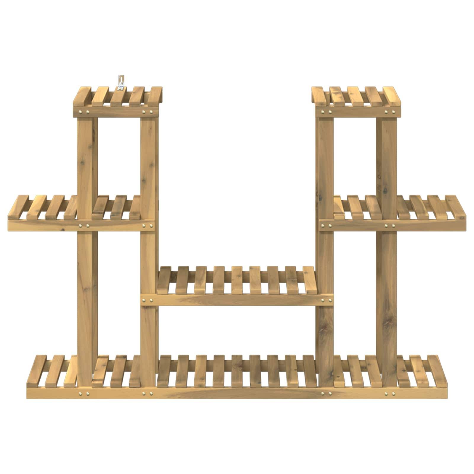 vidaXL Pflanzenständer Weiß 123 x 25 x 78,5 cm Massivholz Akazie