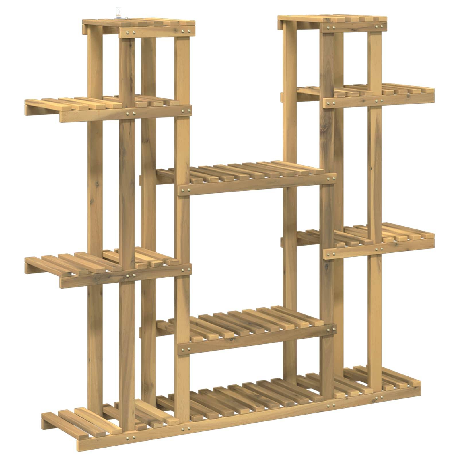 vidaXL Pflanzenständer Weiß 123 x 25 x 114,5 cm Massivholz Akazie
