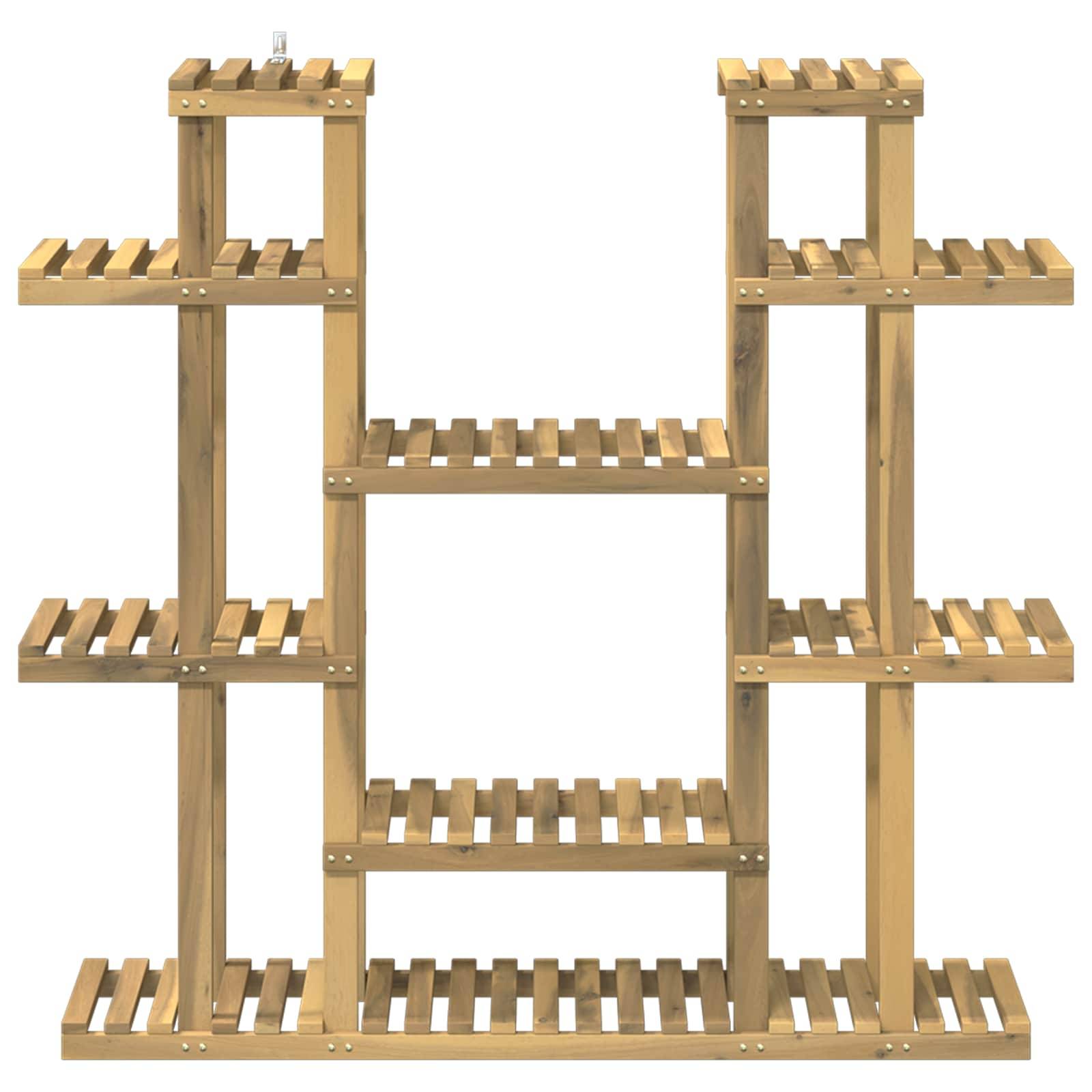 vidaXL Pflanzenständer Weiß 123 x 25 x 114,5 cm Massivholz Akazie