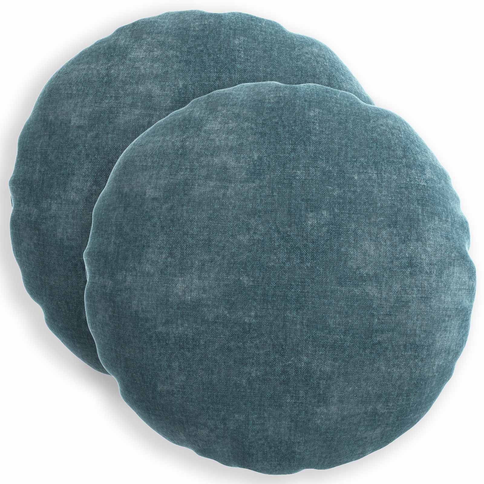 vidaXL Kissenbezug 2 pcs HEERLEN Blau Ø 50 cm Chenille-Stoff