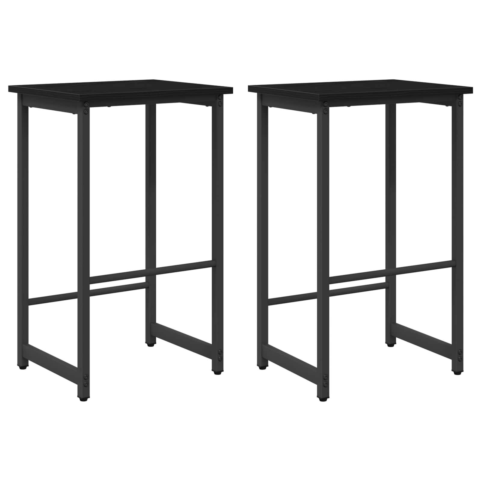 vidaXL Barhocker 2 pcs Schwarz Eichen-Optik 40 x 32 x 74 cm