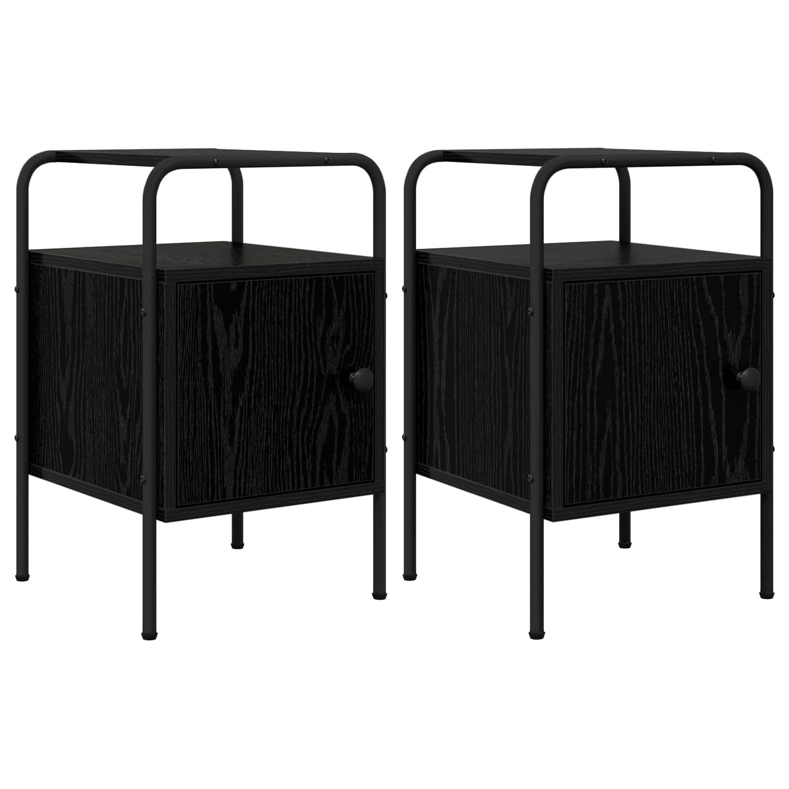 vidaXL Nachttisch 2 Stk. Schwarze Eiche 35 x 36,5 x 56 cm