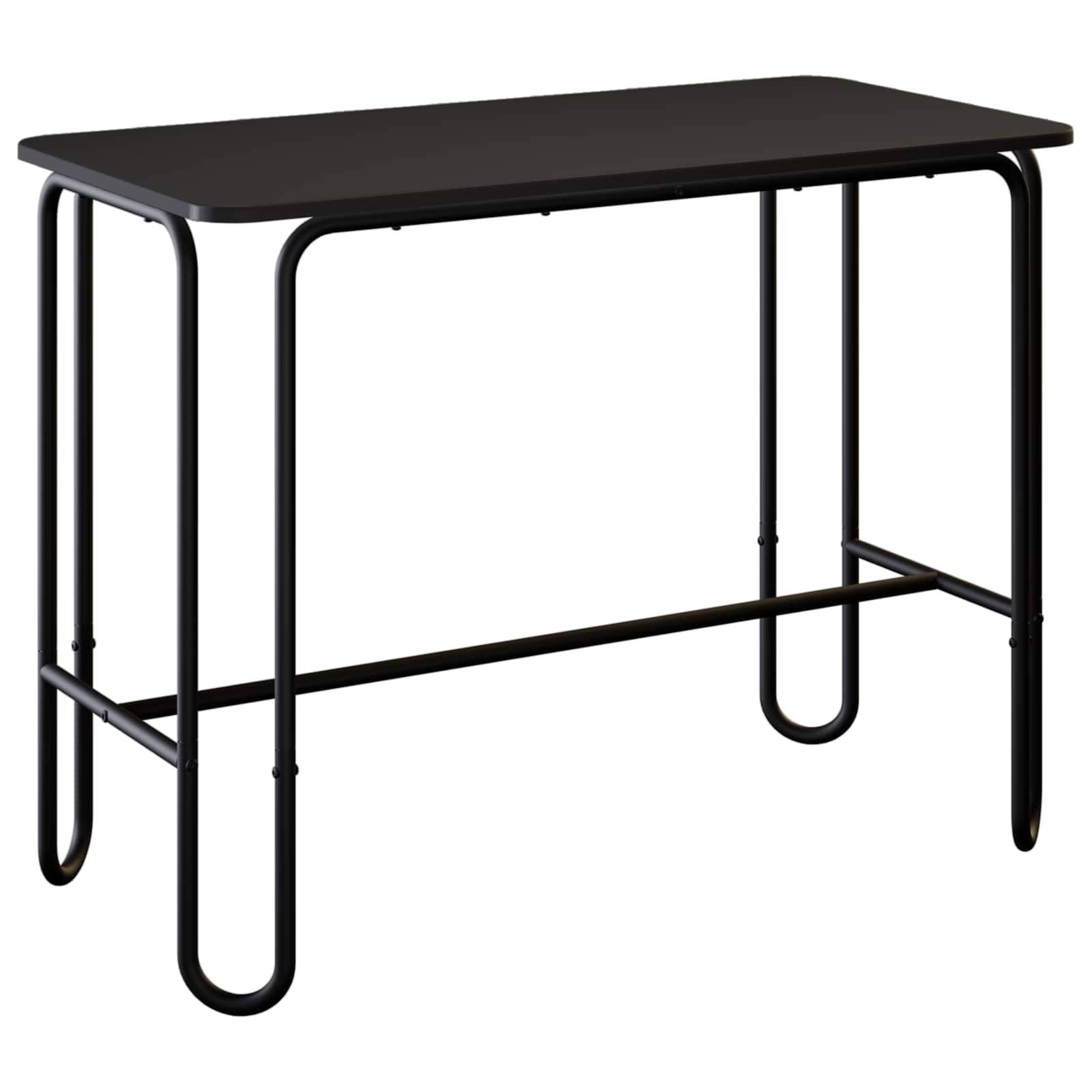 vidaXL Esstisch 100 x 50 x 75 cm Holzwerkstoff Schwarz Rechtwinklig