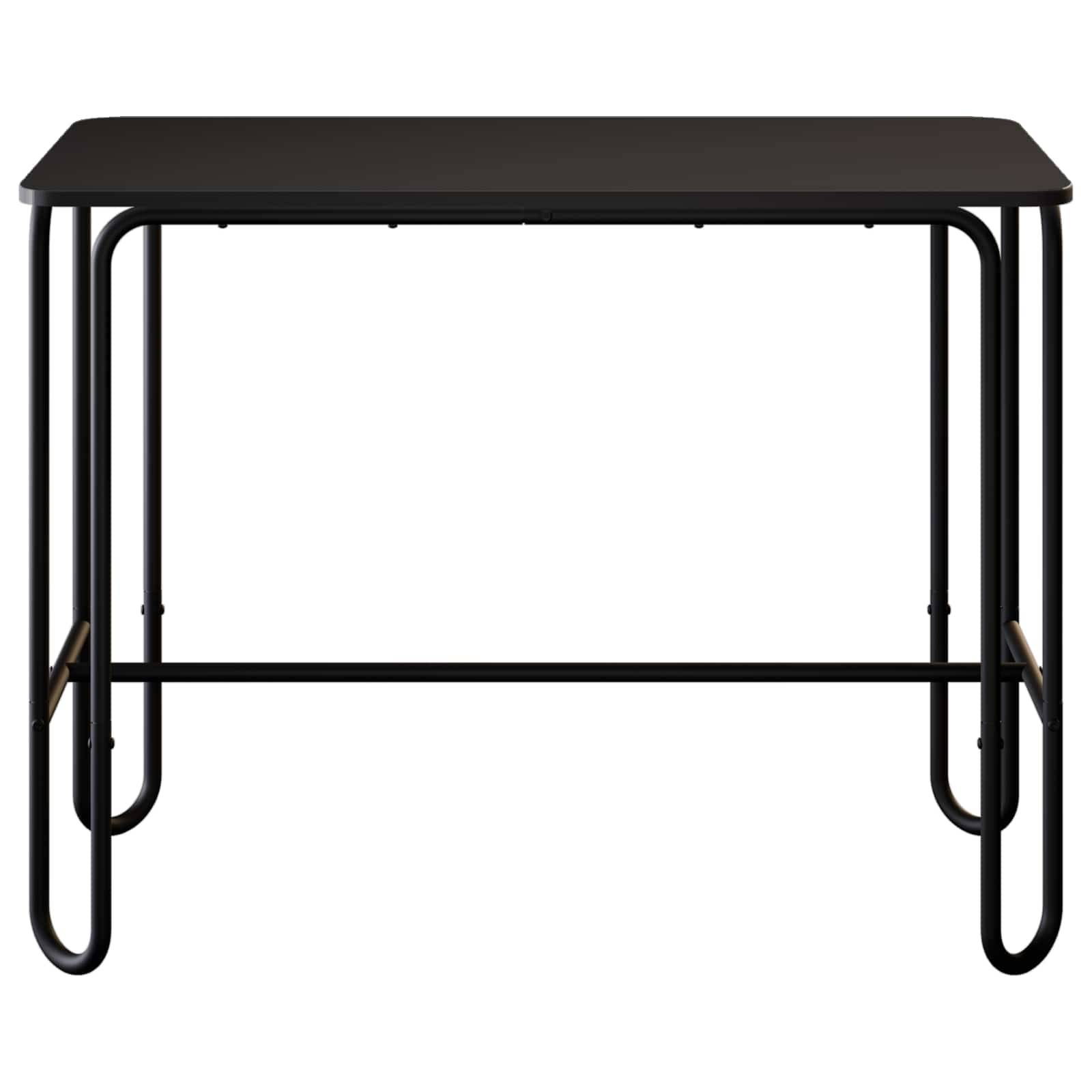 vidaXL Esstisch 100 x 50 x 75 cm Holzwerkstoff Schwarz Rechtwinklig