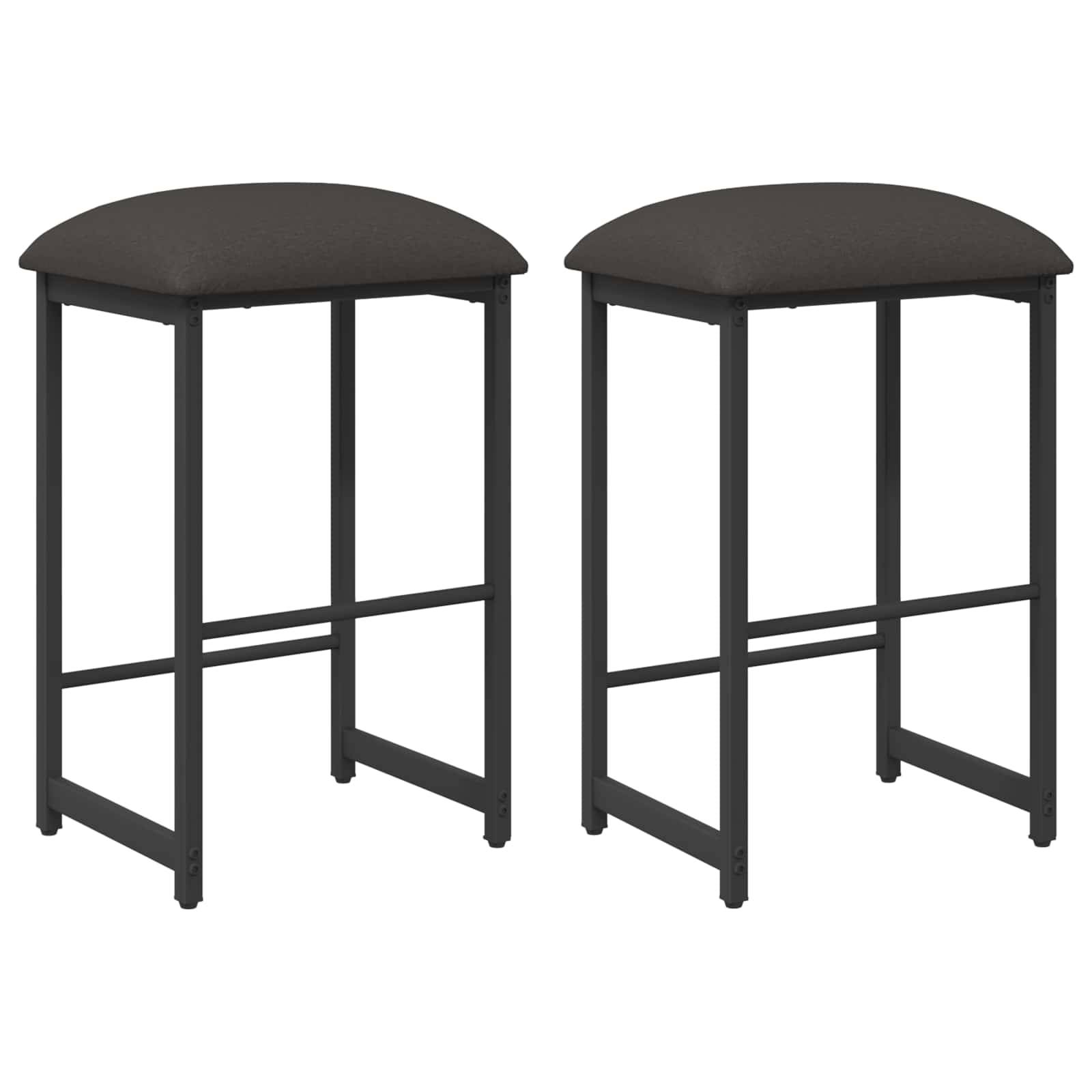 vidaXL Barhocker 2 pcs Dunkelgrau 40 x 32 x 74 cm Holzwerkstoff