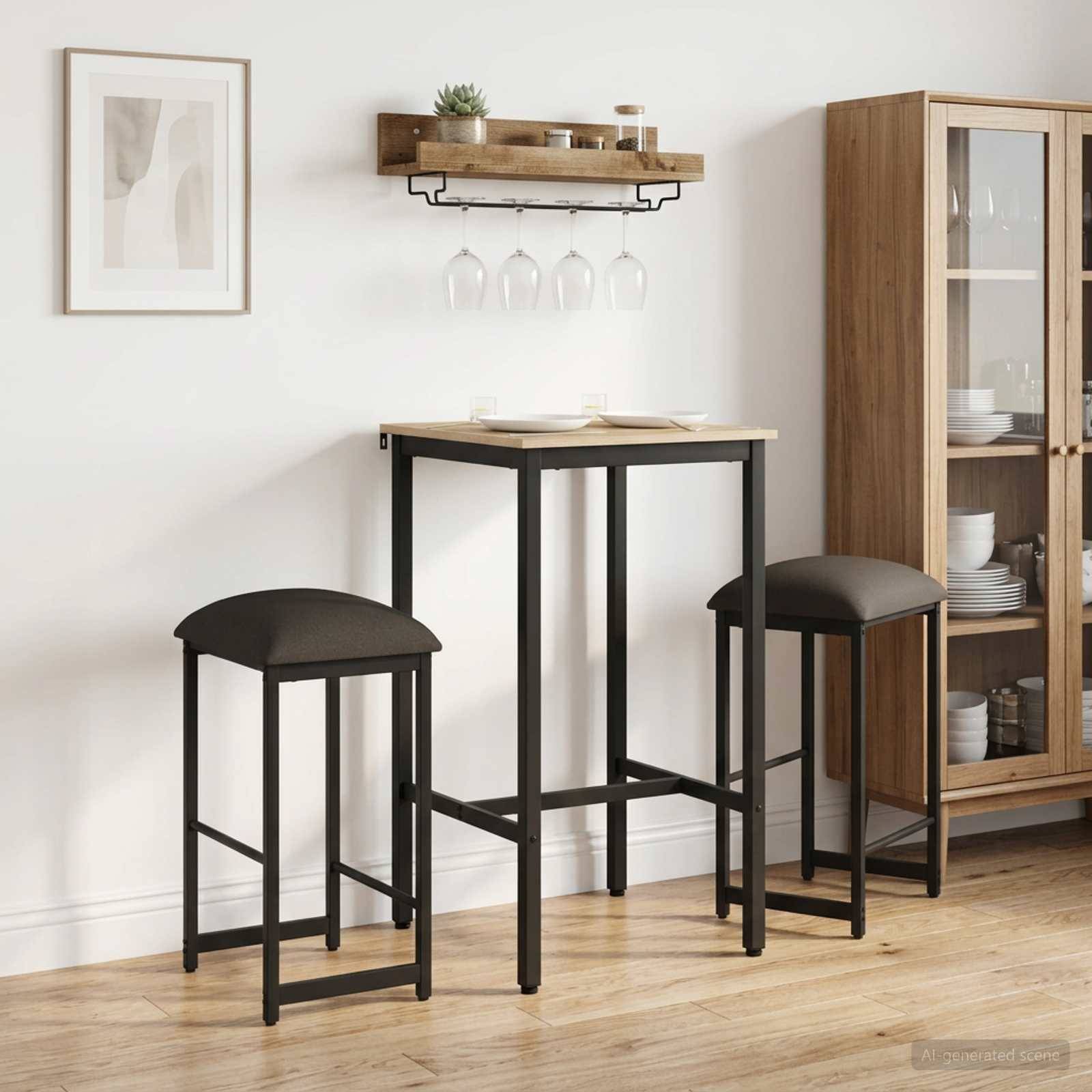 vidaXL Barhocker 2 pcs Dunkelgrau 40 x 32 x 74 cm Holzwerkstoff