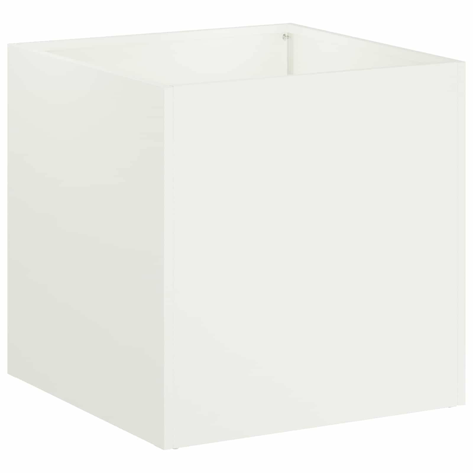 vidaXL Garten-Pflanzgefäß Weiß 45 x 45 x 45 cm Kaltgewalzter Stahl