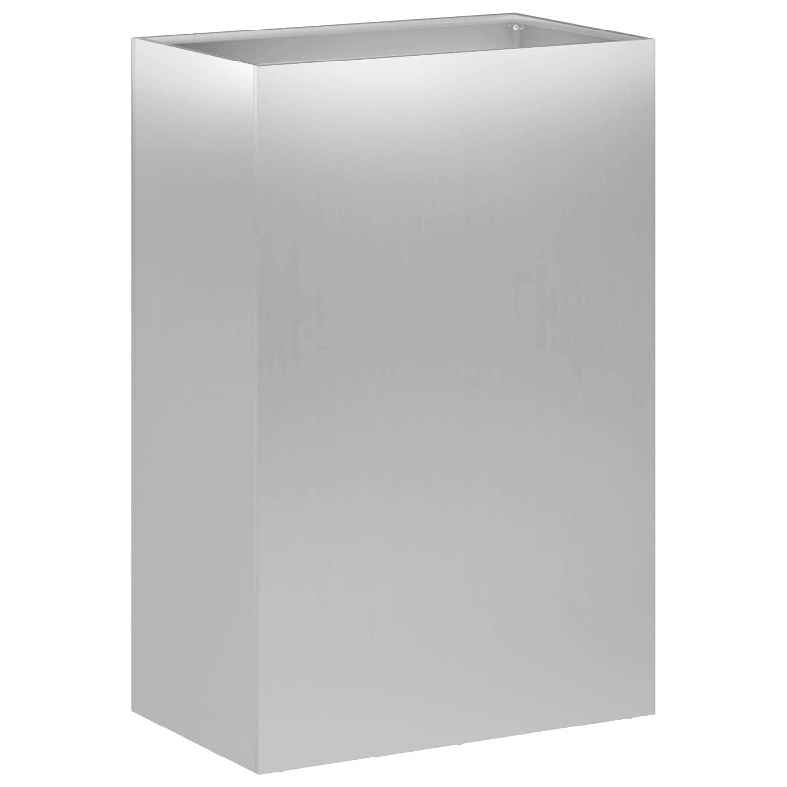 vidaXL Garten-Pflanzgefäß Silber 50 x 30 x 75 cm Verzinkter Stahl