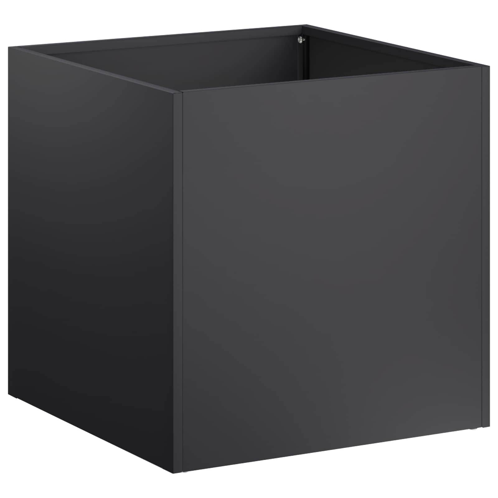 vidaXL Garten-Pflanzgefäß Schwarz 45 x 45 x 45 cm Kaltgewalzter Stahl
