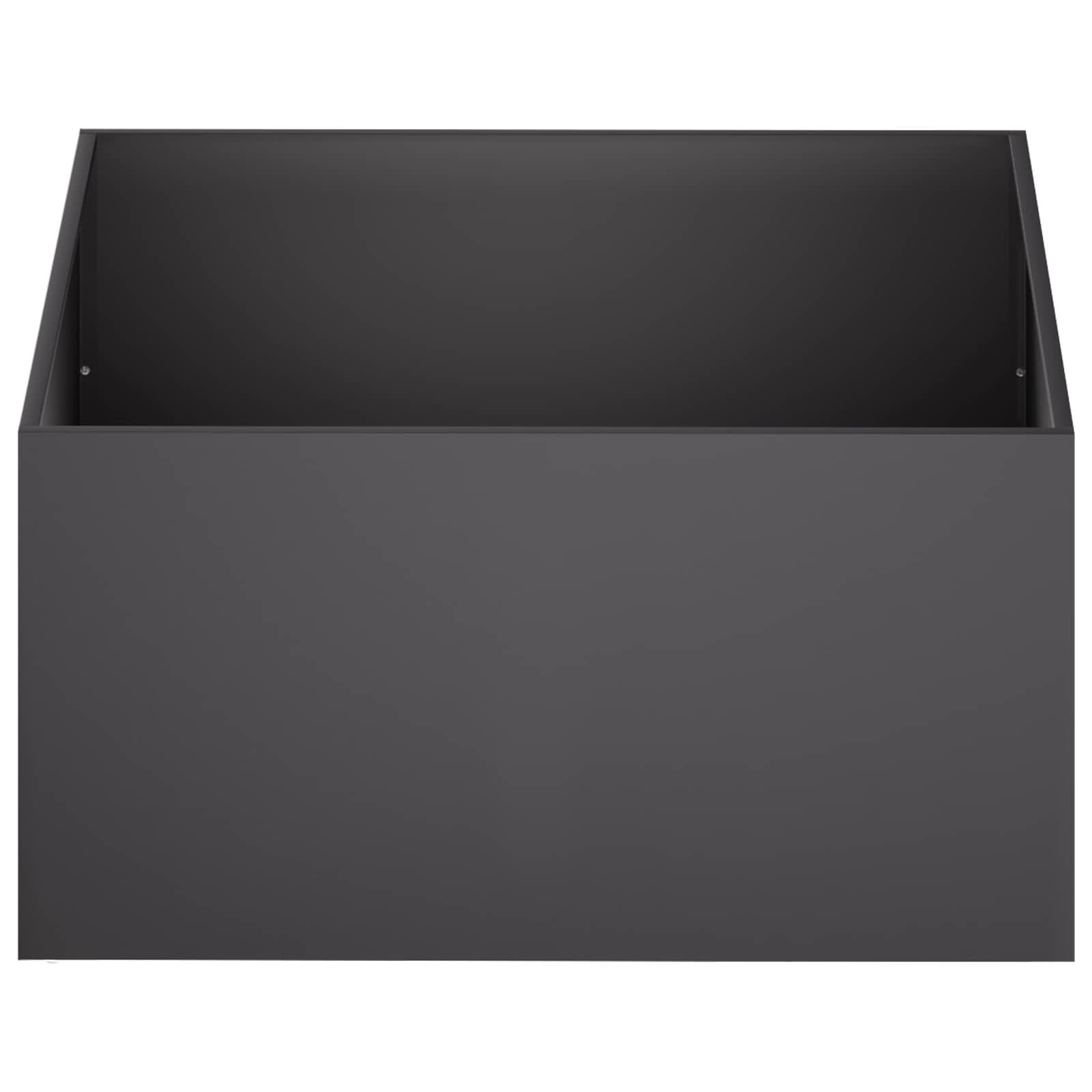 vidaXL Garten-Pflanzgefäß 2 Stk. Schwarz 80 x 80 x 40 cm