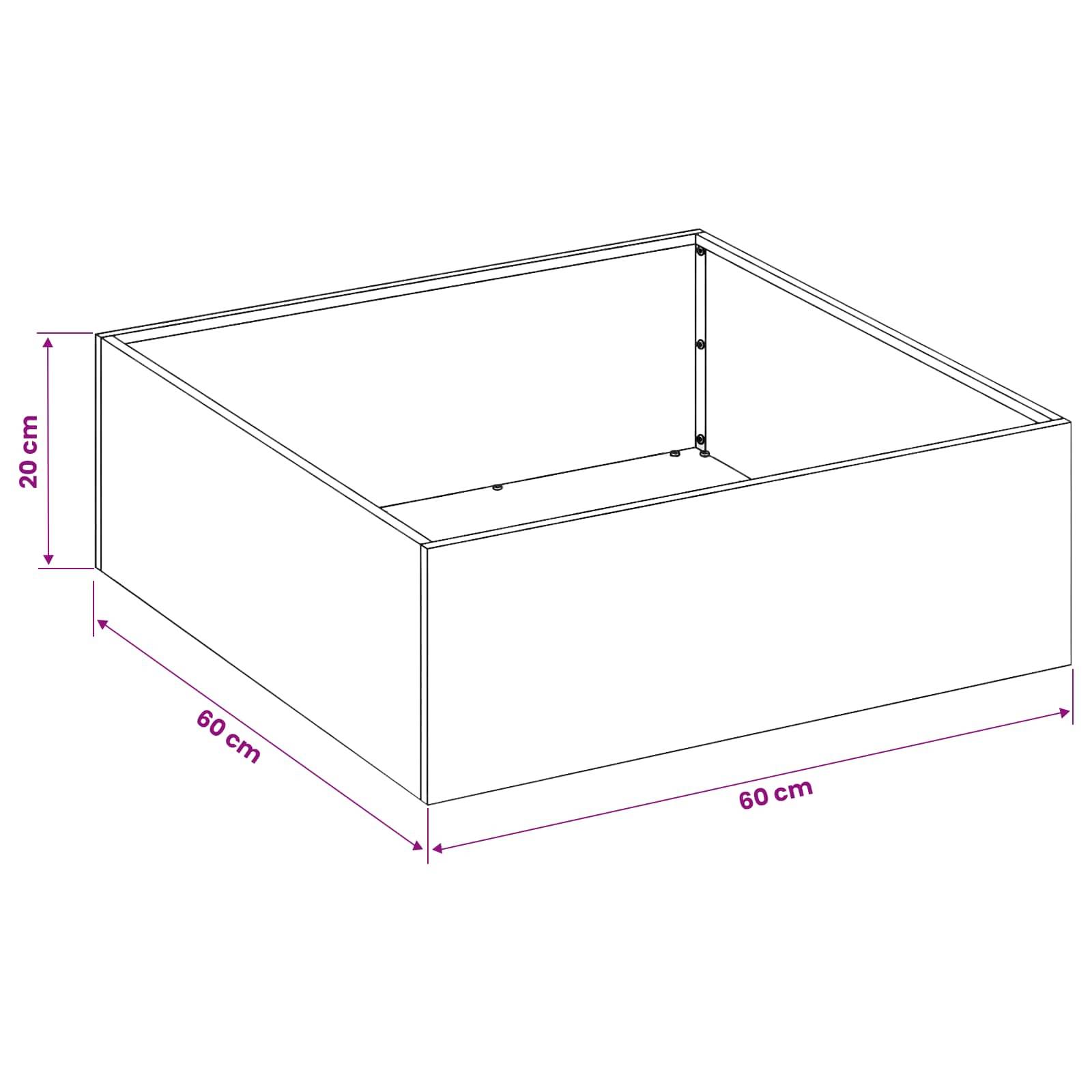 vidaXL Garten-Pflanzgefäß Weiß 60 x 60 x 20 cm Kaltgewalzter Stahl