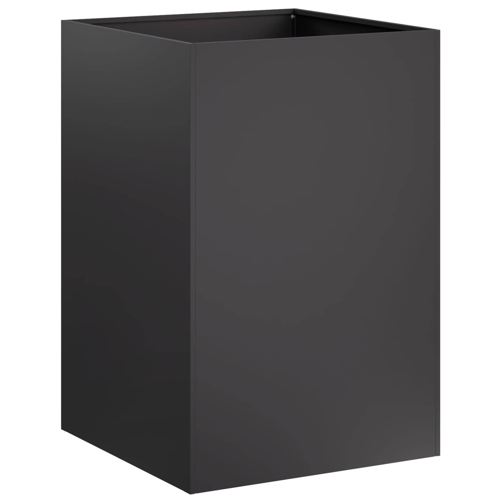 vidaXL Garten-Pflanzgefäß Schwarz 50 x 50 x 75 cm Kaltgewalzter Stahl