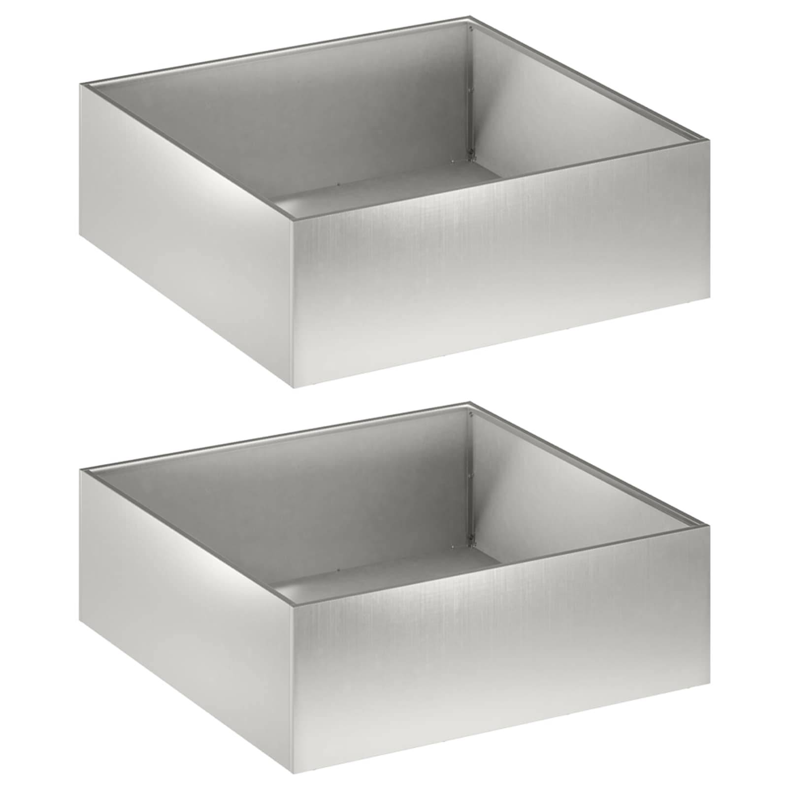 vidaXL Garten-Pflanzgefäß 2 Stk. Silber 60 x 60 x 20 cm Edelstahl