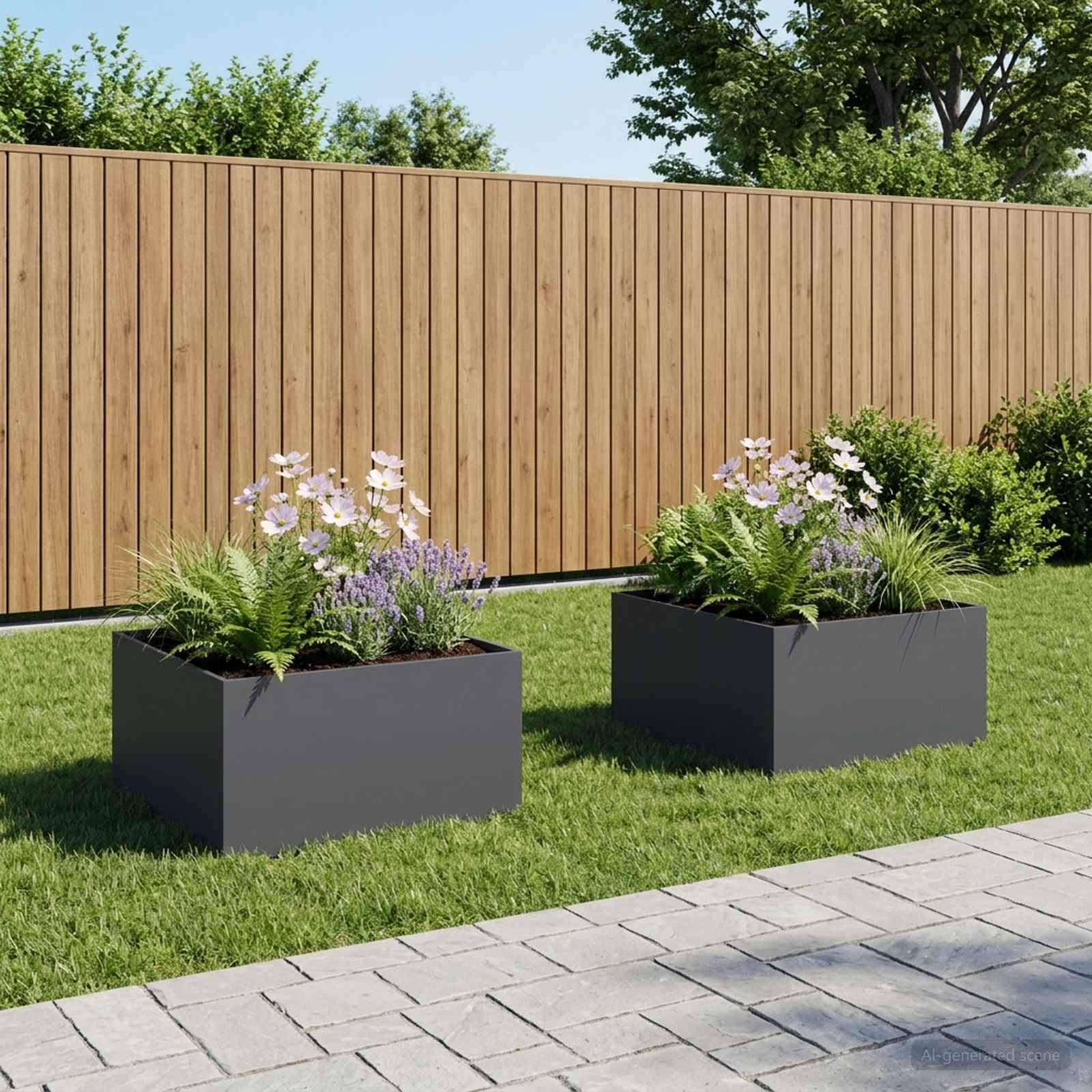 vidaXL Garten-Pflanzgefäß 2 stk. Anthrazit 80 x 80 x 40 cm